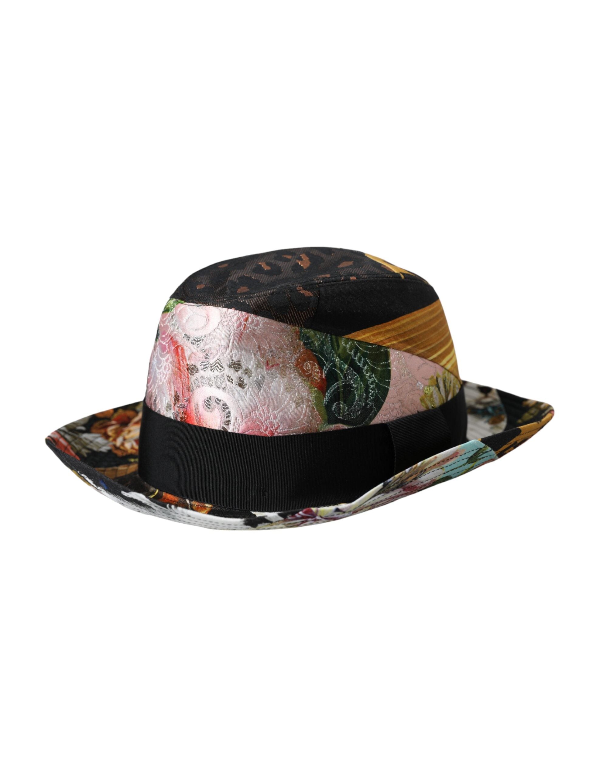 Elevate your style with the Dolce & Gabbana Multicolor Patchwork Fedora, a masterpiece of artisanal craftsmanship that embodies luxury and sophistication for every occasion.
