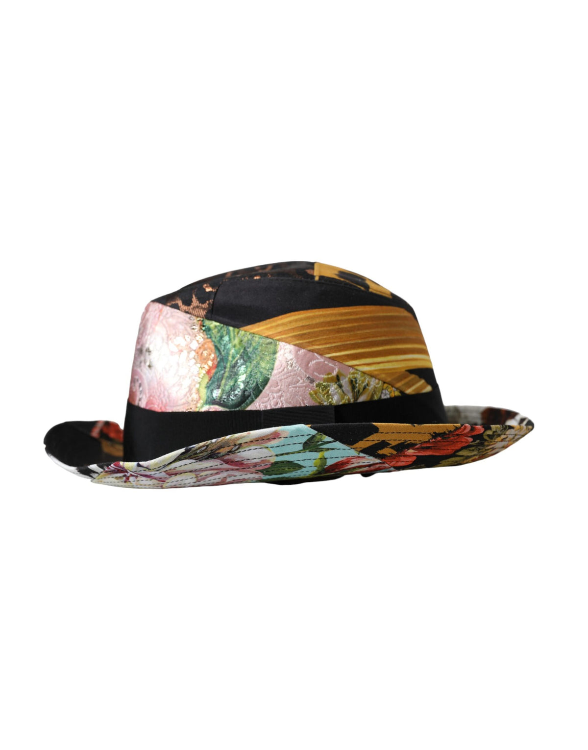 Elevate your style with the Dolce & Gabbana Multicolor Patchwork Fedora, a masterpiece of artisanal craftsmanship that embodies luxury and sophistication for every occasion.