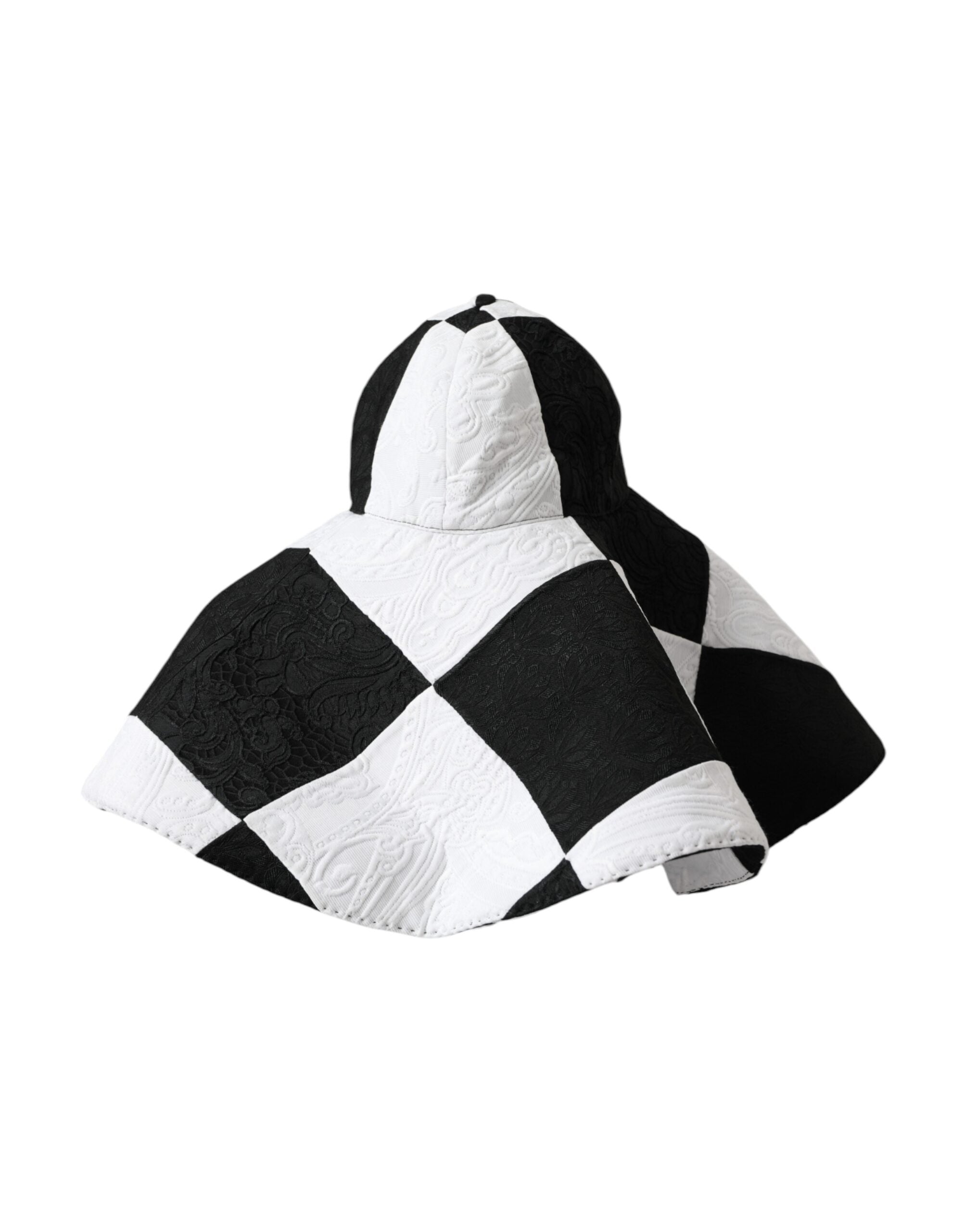 Discover the Dolce & Gabbana Black White Checkered Wide Brim Floppy Hat, a masterpiece of Italian craftsmanship that elevates your style with timeless elegance and luxurious allure.
