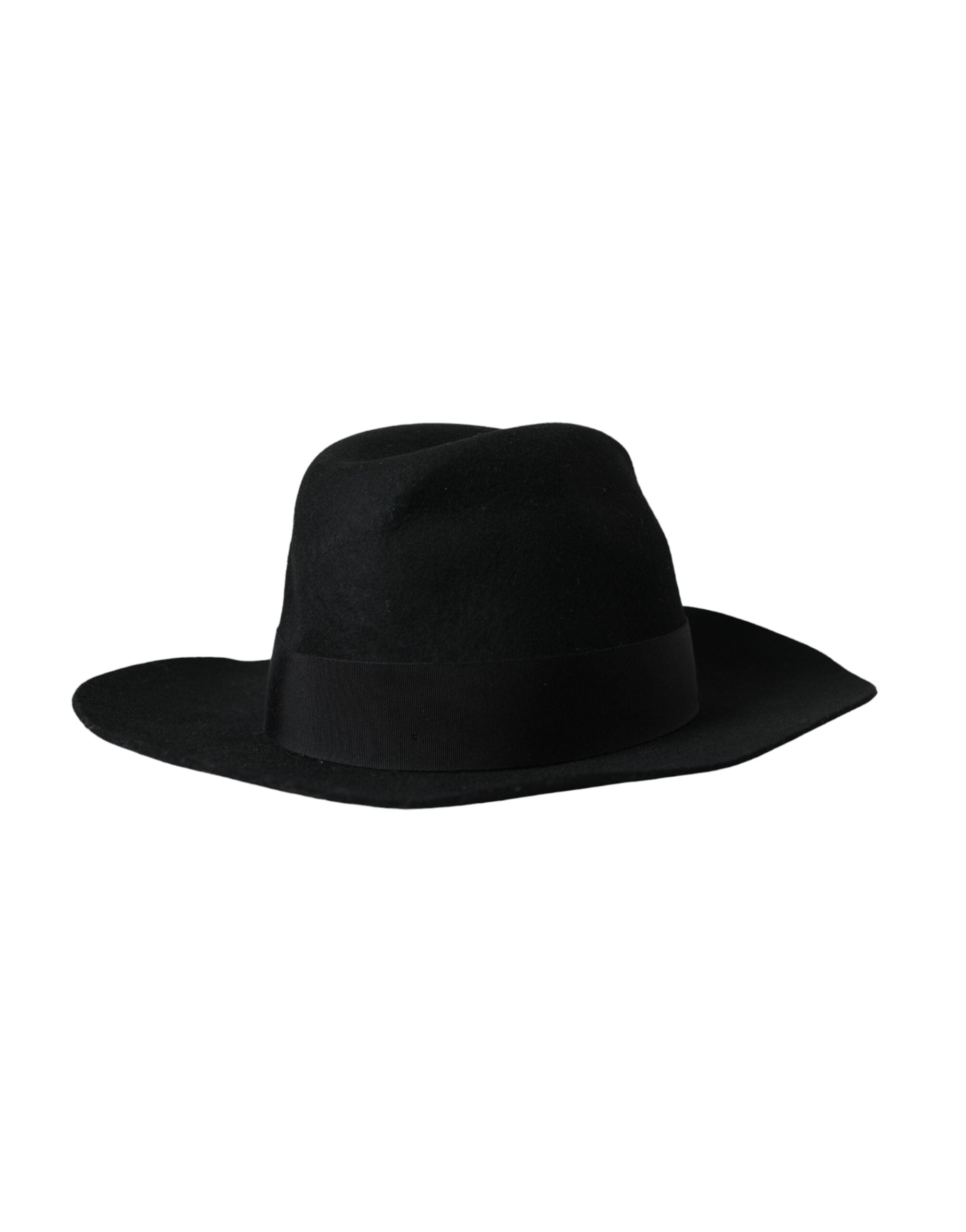 Indulge in the exquisite Dolce & Gabbana Black Rabbit Fedora Trilby, a timeless masterpiece of luxury crafted from sumptuous rabbit fur, embodying elegance and sophistication.