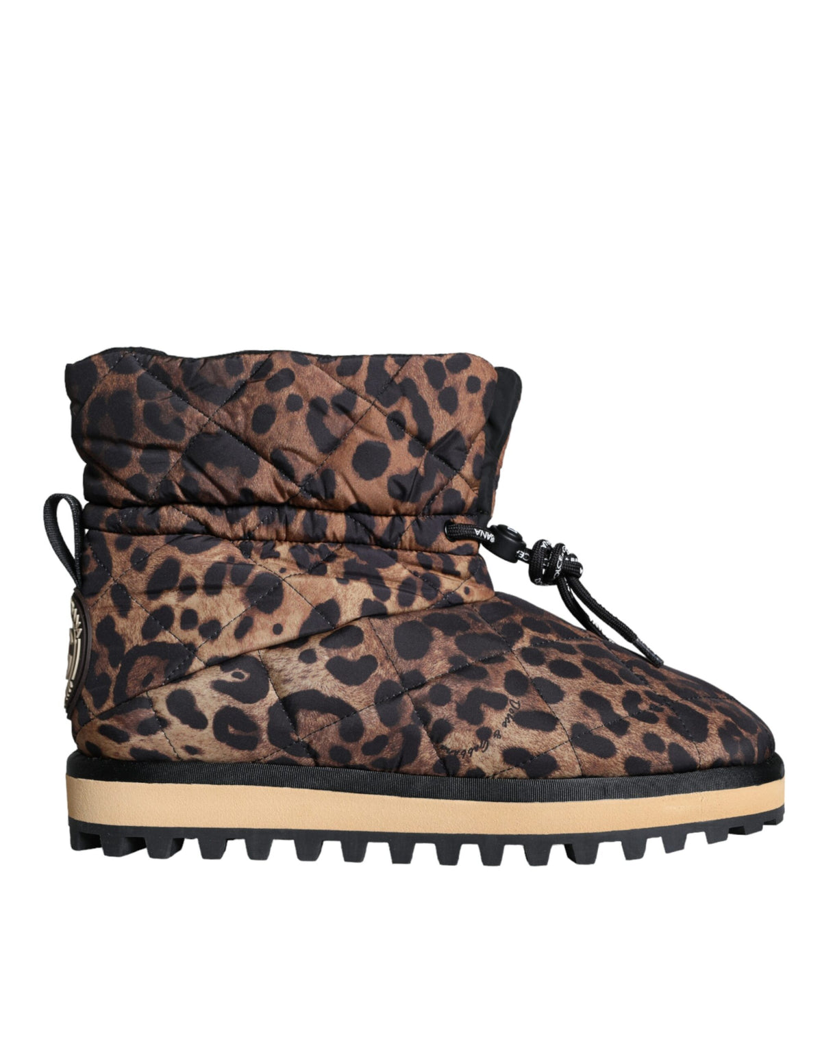 Step into a world of refined elegance with Dolce & Gabbana's Brown Leopard Ankle Boots, crafted from premium nylon in Italy, blending comfort with bold sophistication.