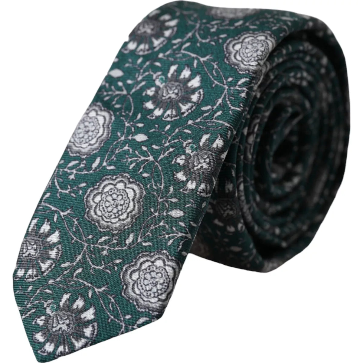 Indulge in the exquisite Dolce & Gabbana Green Floral Print Silk Adjustable Men Tie, a masterpiece of Italian craftsmanship that elevates your style with luxurious elegance.