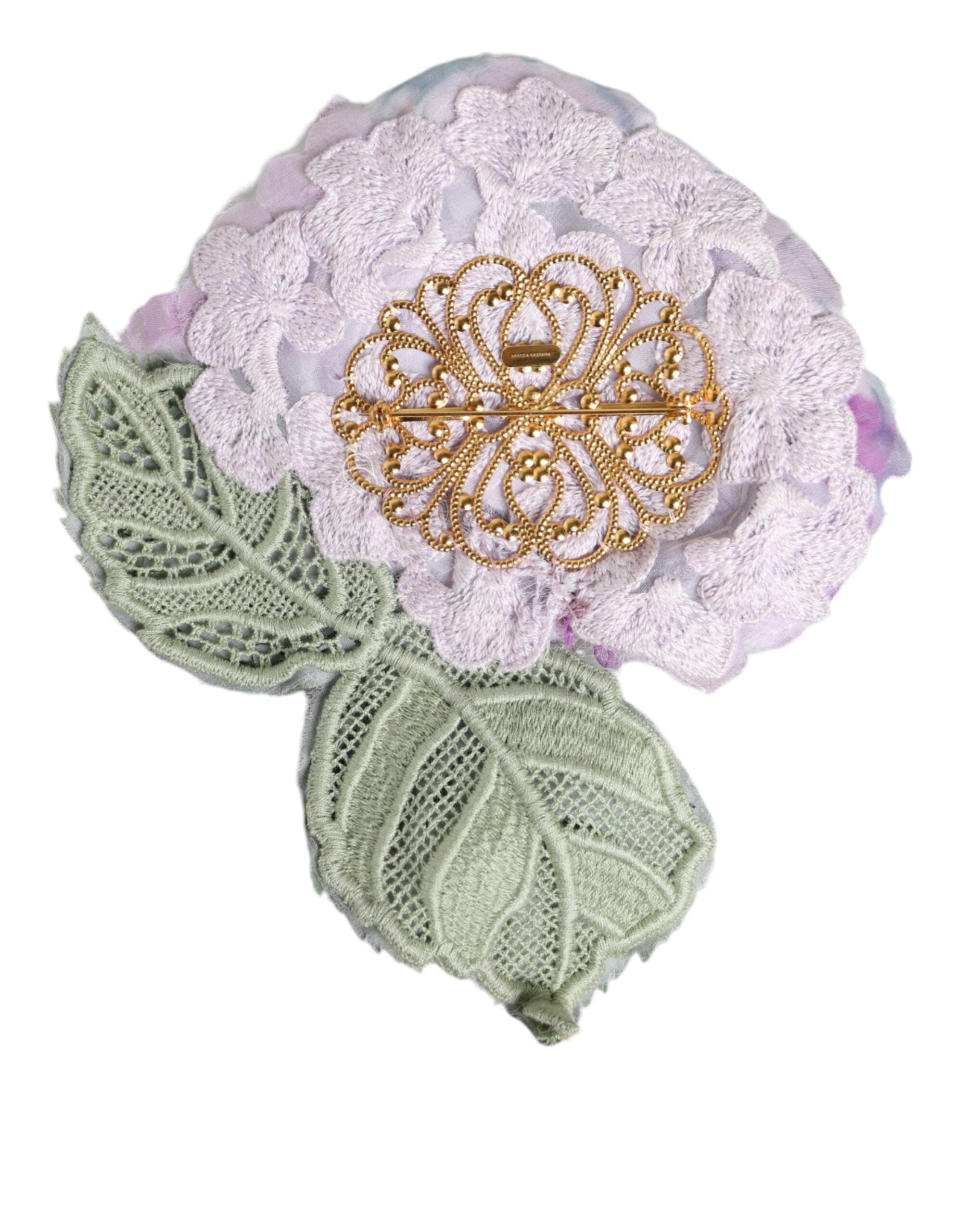 Discover the exquisite Dolce & Gabbana Multicolor Hydrangea Gold Brass Pin Brooch, a timeless emblem of luxury and artistry, perfect for elevating any ensemble.