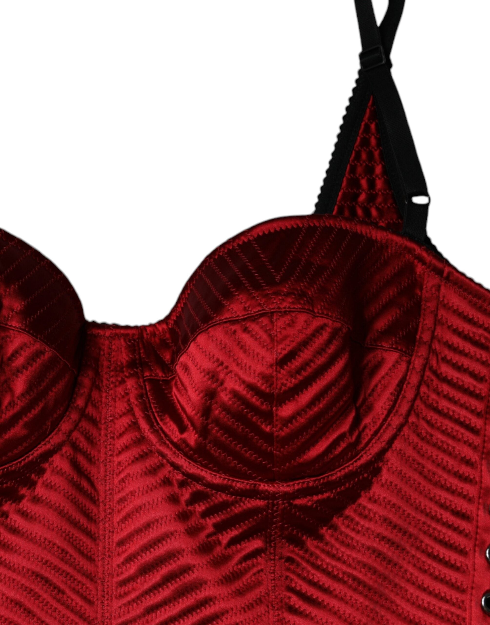 Indulge in the exquisite Dolce & Gabbana Red Bustier Corset Lace Bodycon Midi Dress, a masterpiece of luxury and elegance, crafted for unforgettable moments.