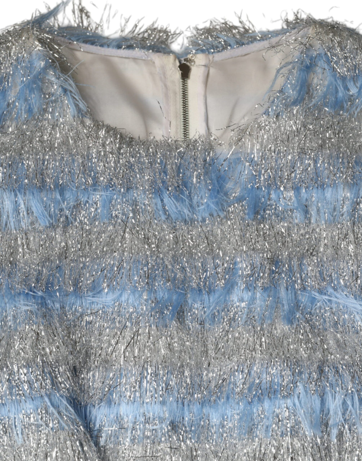 Discover the Dolce & Gabbana Light Blue Silver Jacquard A-line Midi Dress, a masterpiece of Italian craftsmanship, blending silk and nylon for timeless elegance and allure.