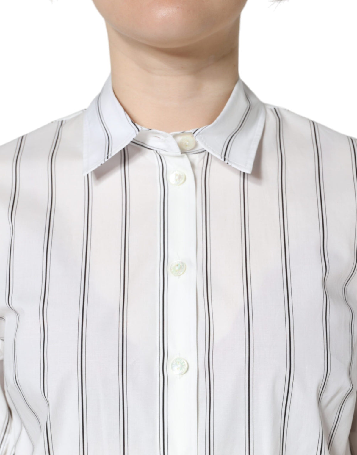 Discover the Dolce & Gabbana White Striped Collared Short Sleeve Polo Top, a masterpiece of Italian craftsmanship, blending luxurious cotton with timeless elegance for the discerning individual.