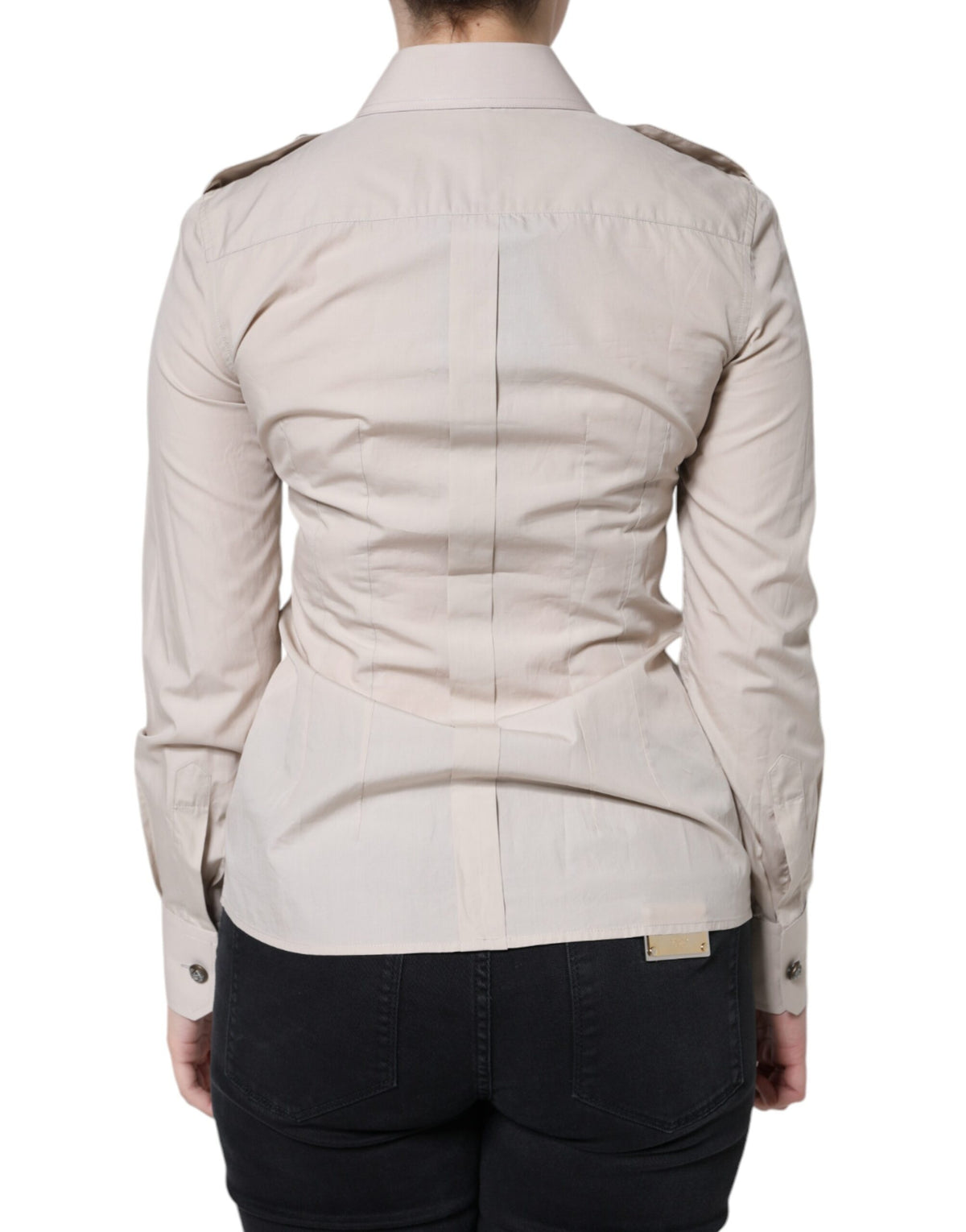 Elevate your wardrobe with the Dolce & Gabbana Beige Cotton Collared Button Down Shirt, a masterpiece of Italian craftsmanship that embodies timeless elegance and versatility.