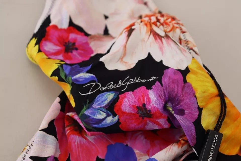Indulge in the exquisite Dolce & Gabbana Black Floral Print Swimsuit Bikini Bottom, crafted from premium materials for a sophisticated beach experience that embodies luxury and elegance.