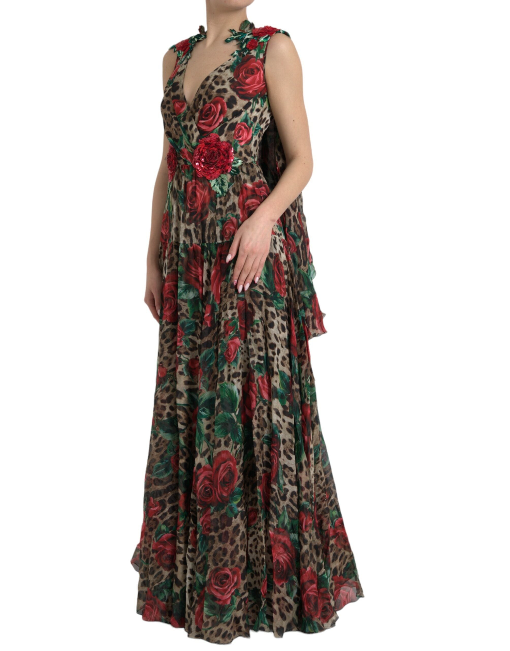 Dolce & Gabbana Multicolor Silk Maxi Evening Dress - DEA STILOSA MILANO