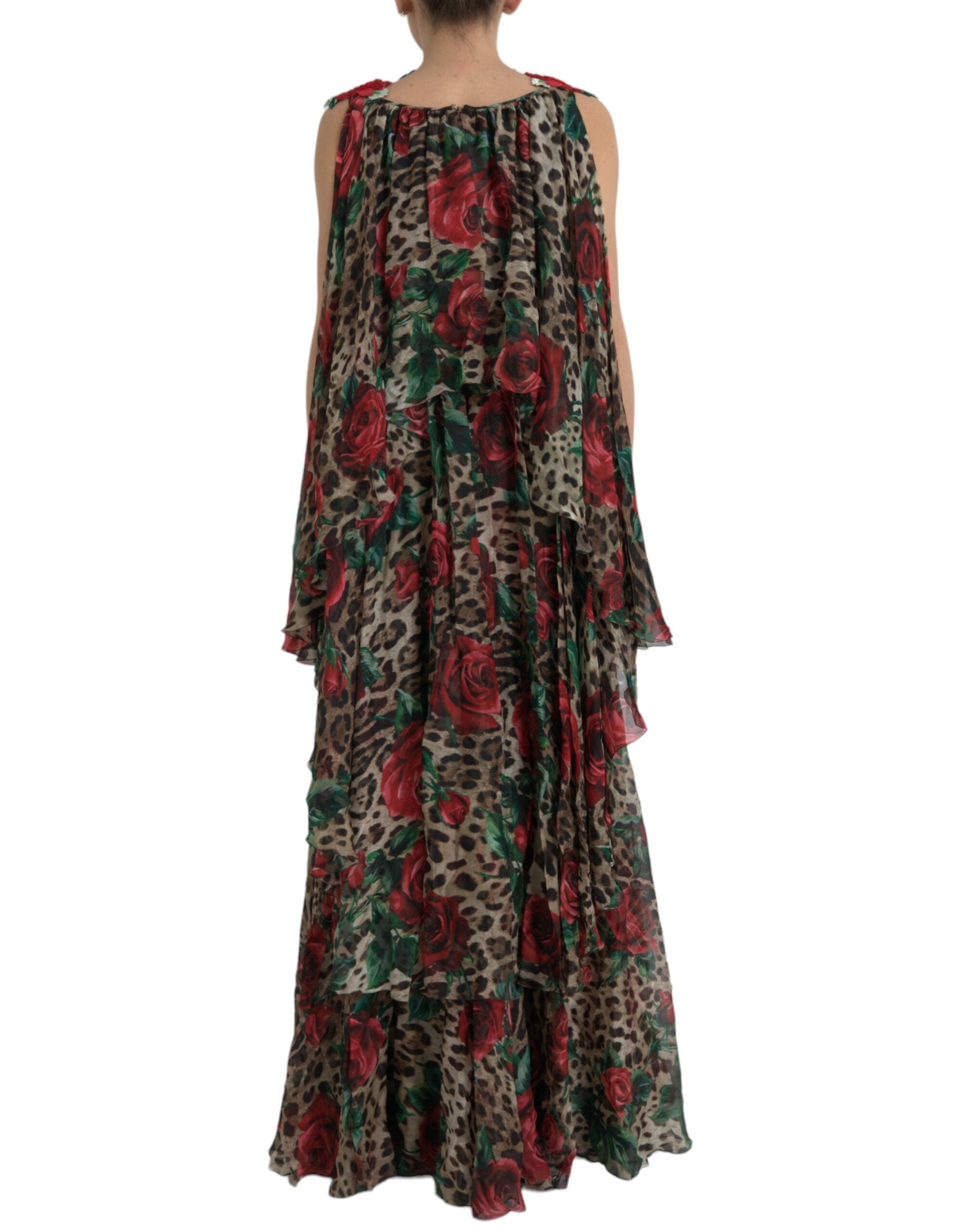 Dolce & Gabbana Multicolor Silk Maxi Evening Dress - DEA STILOSA MILANO