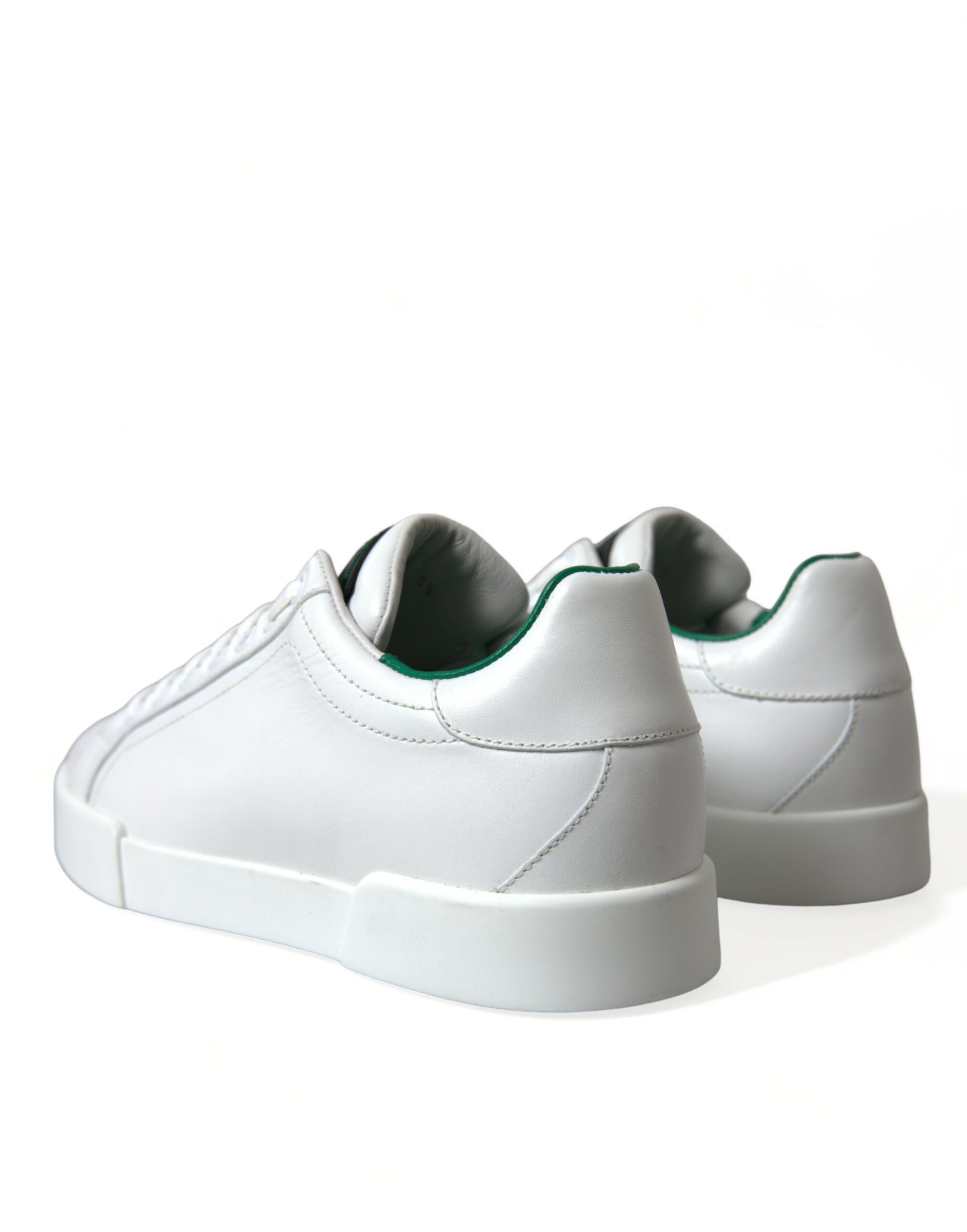 Dolce & Gabbana White Green Leather Portofino Sneakers Shoes - DEA STILOSA MILANO