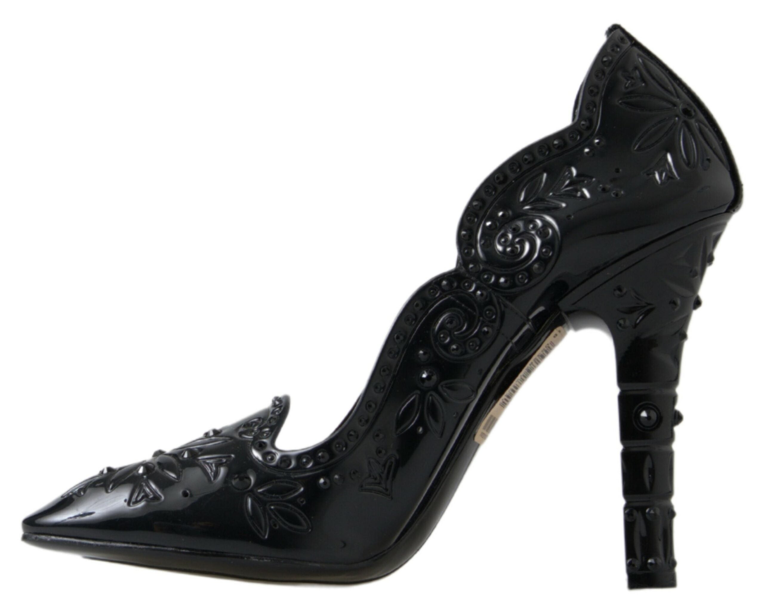 Dolce & Gabbana Elegant Black Crystal Cinderella Pumps - DEA STILOSA MILANO