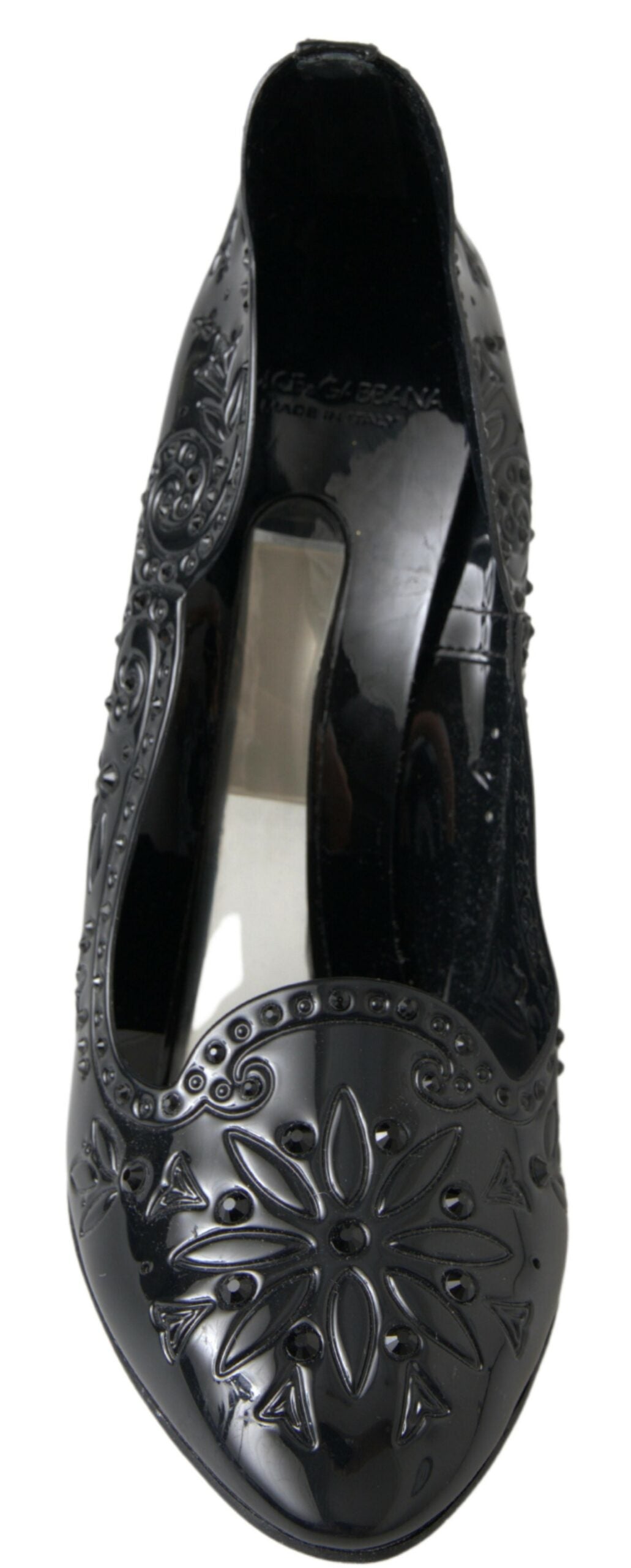 Dolce & Gabbana Elegant Black Crystal Cinderella Pumps - DEA STILOSA MILANO