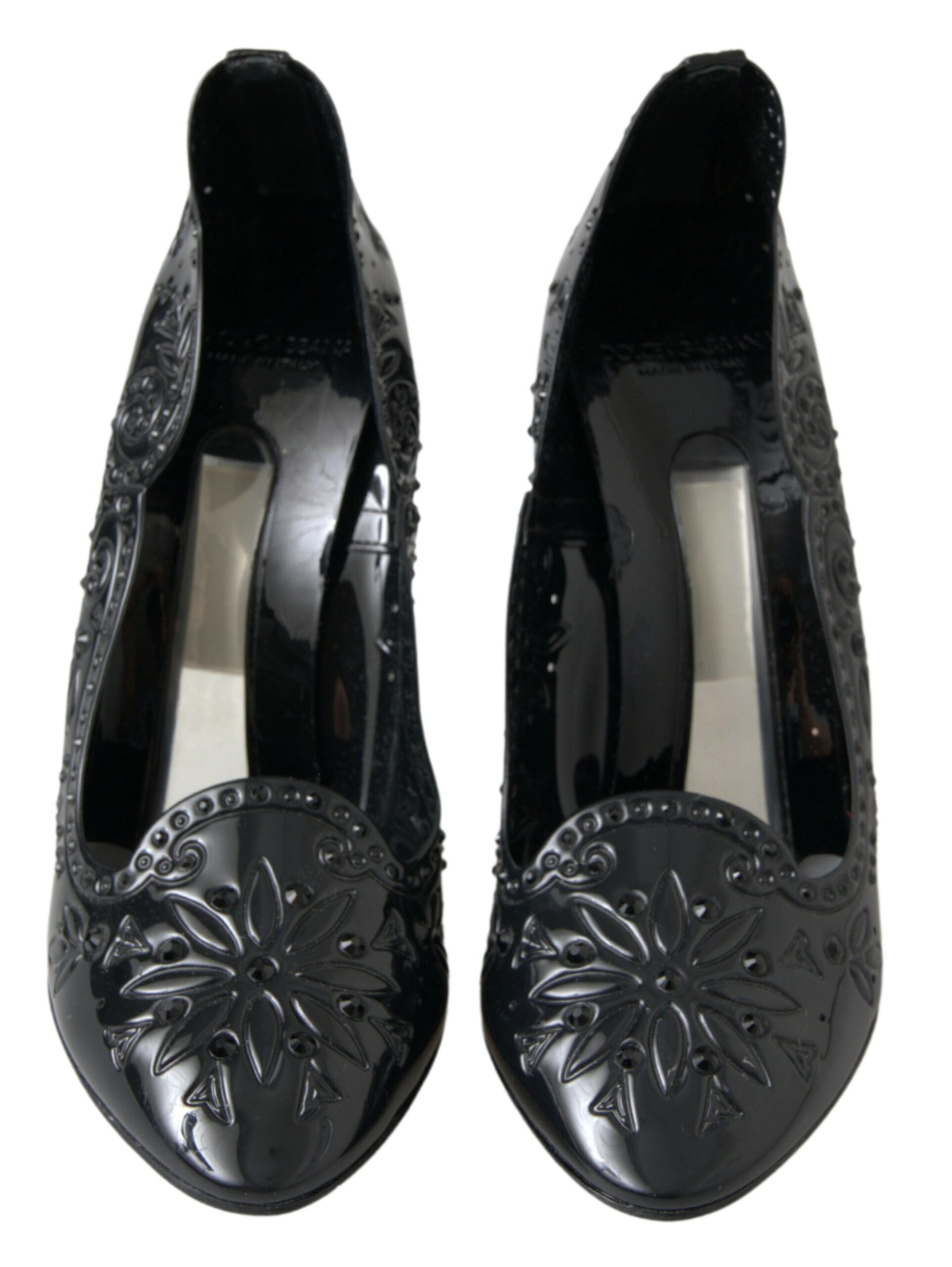 Dolce & Gabbana Elegant Black Crystal Cinderella Pumps - DEA STILOSA MILANO
