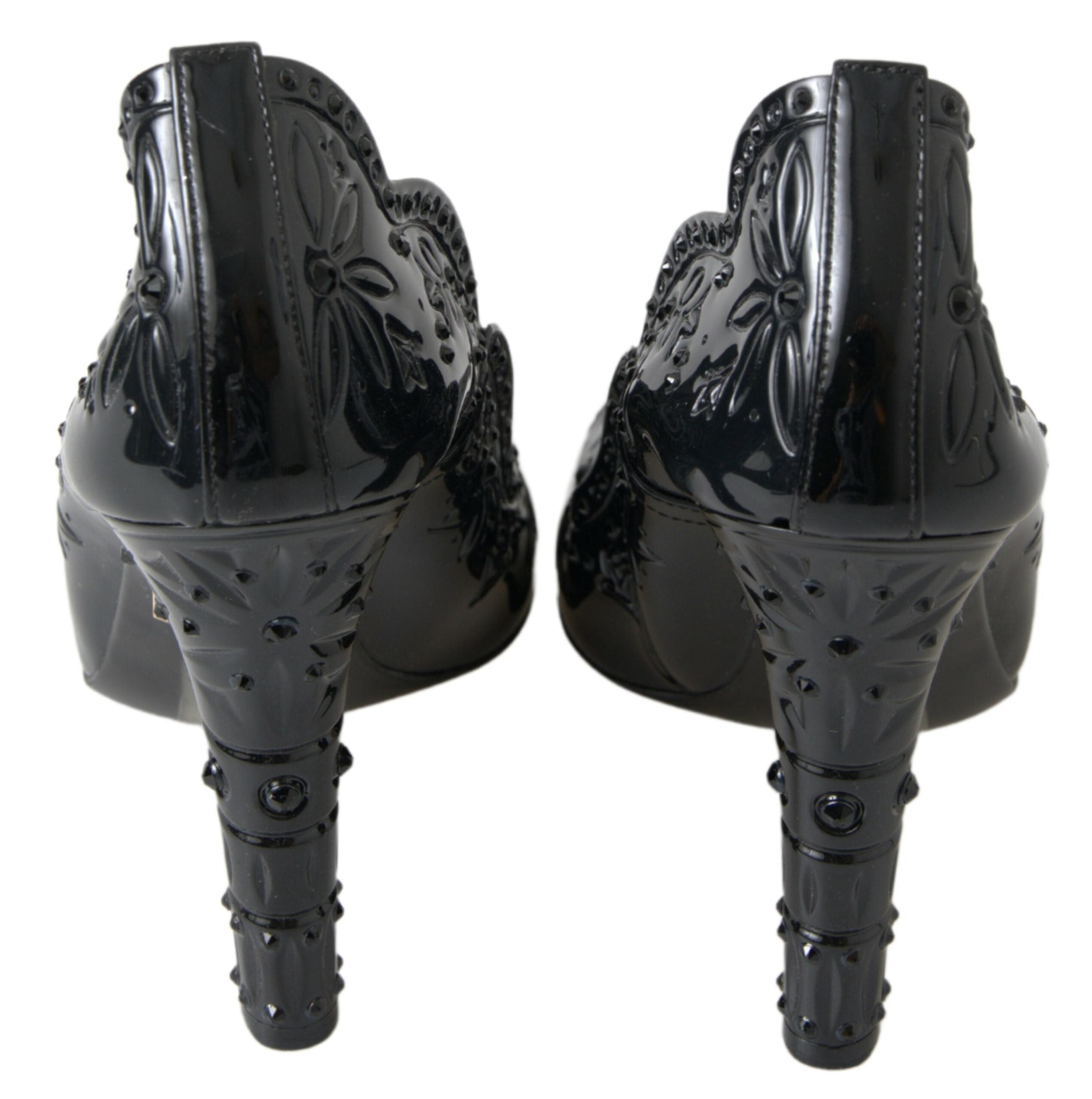 Dolce & Gabbana Elegant Black Crystal Cinderella Pumps - DEA STILOSA MILANO