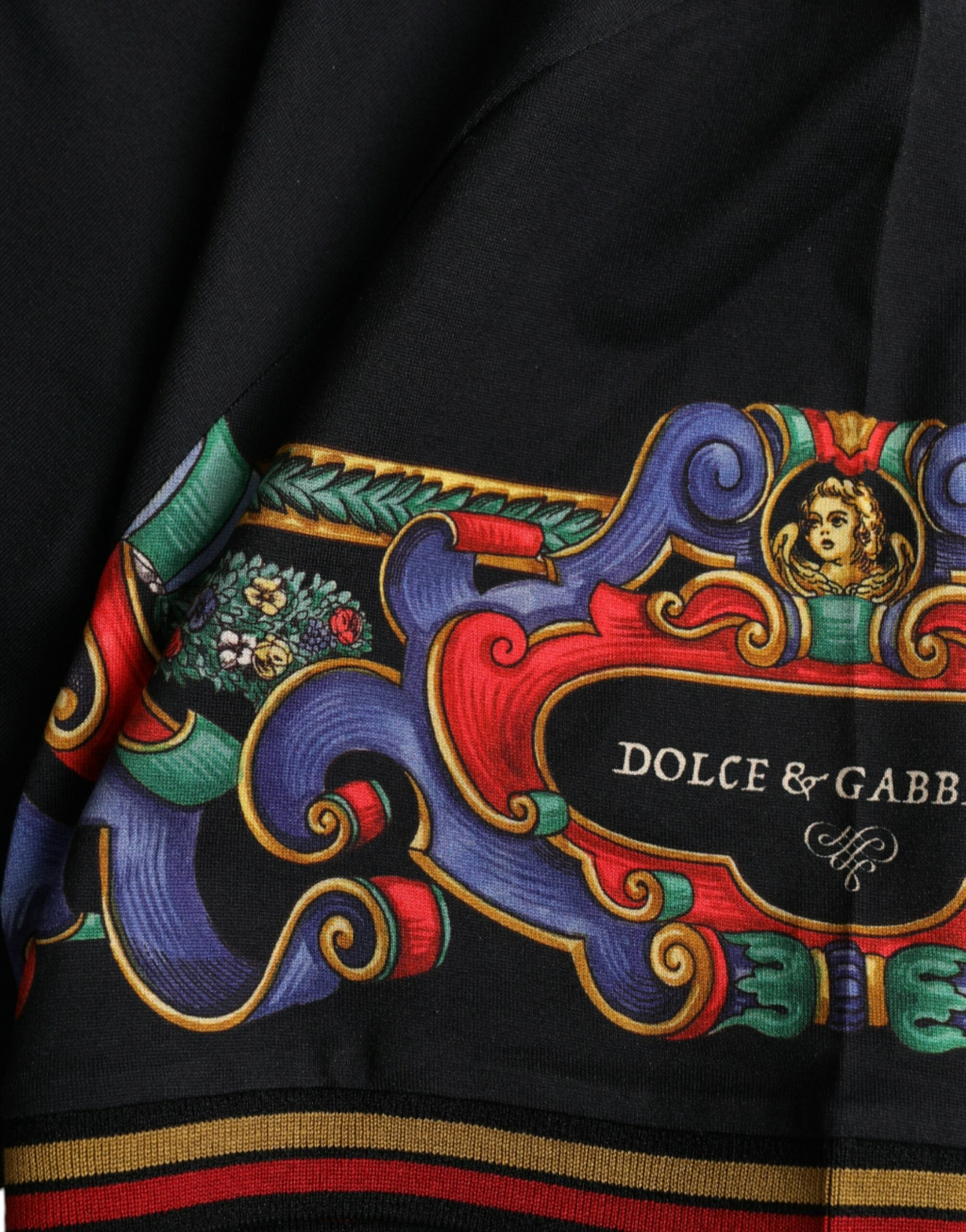 Dolce & Gabbana Black Logo Print Cotton Crew Neck T-shirt - DEA STILOSA MILANO
