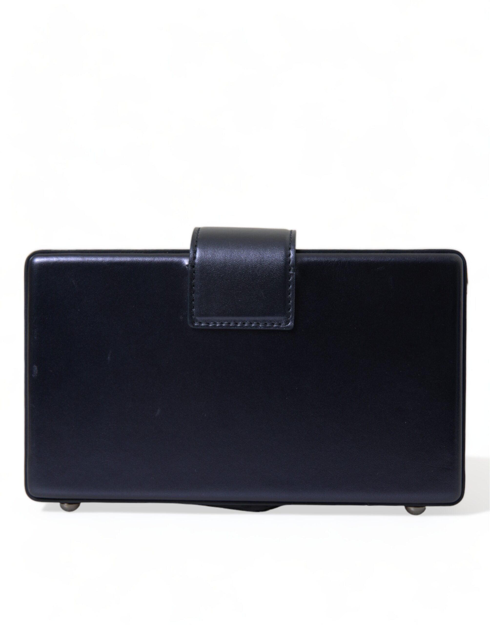 Dolce & Gabbana Elegant Dark Blue Lambskin Leather Box Bag - DEA STILOSA MILANO