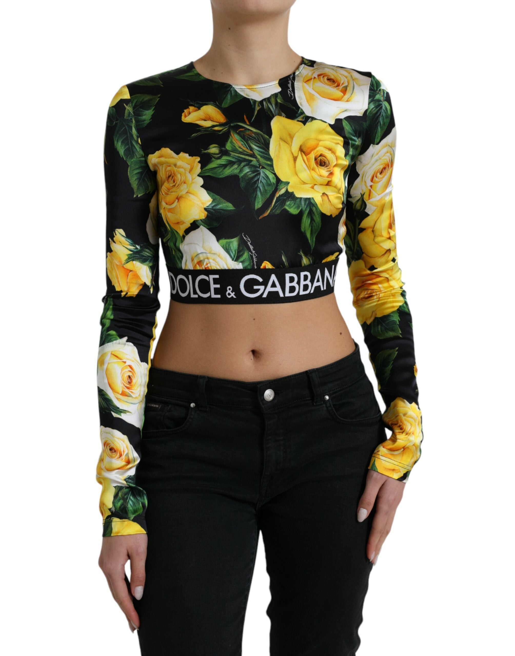 Dolce & Gabbana Elegant Floral Cropped Blouse - DEA STILOSA MILANO