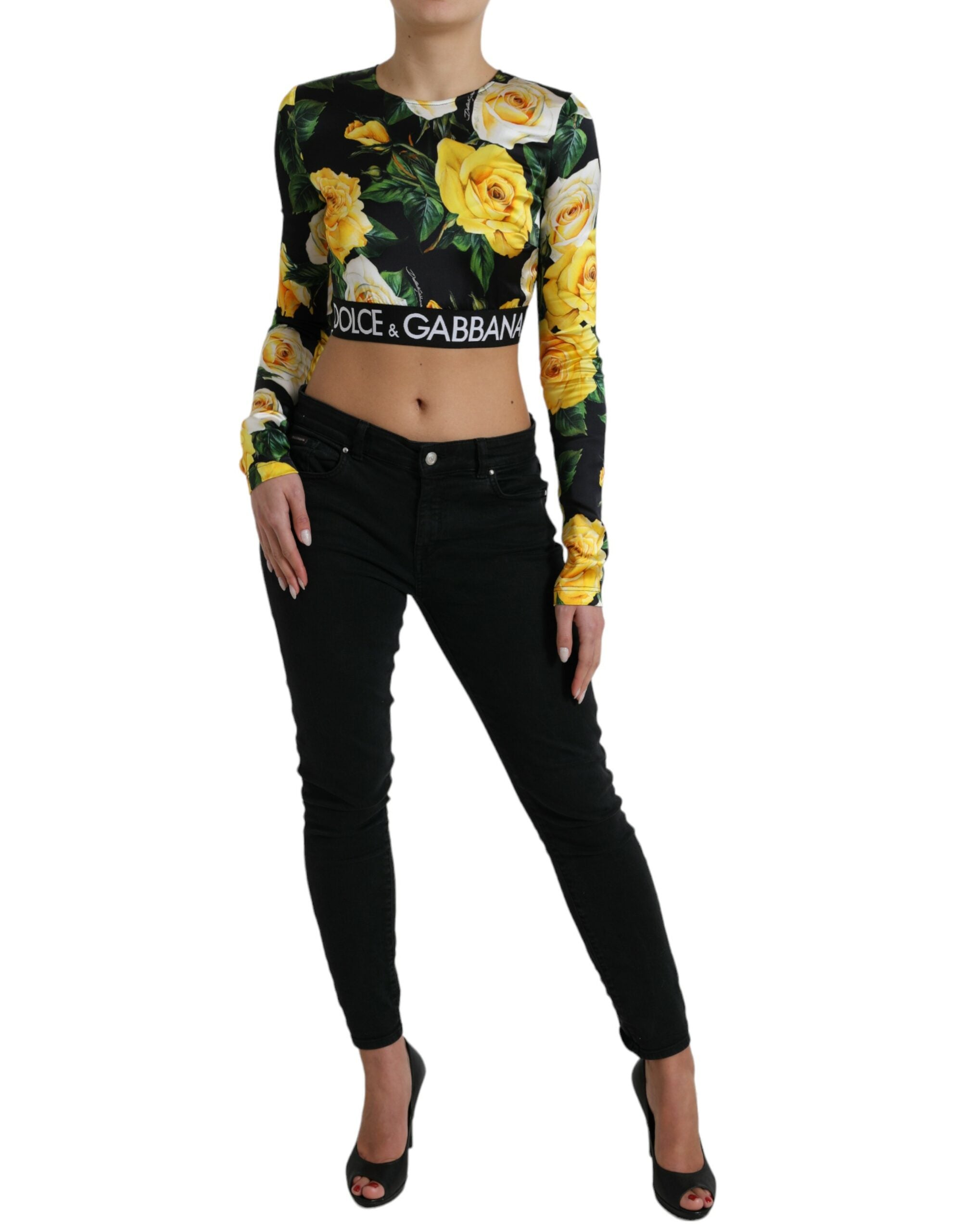 Dolce & Gabbana Elegant Floral Cropped Blouse - DEA STILOSA MILANO