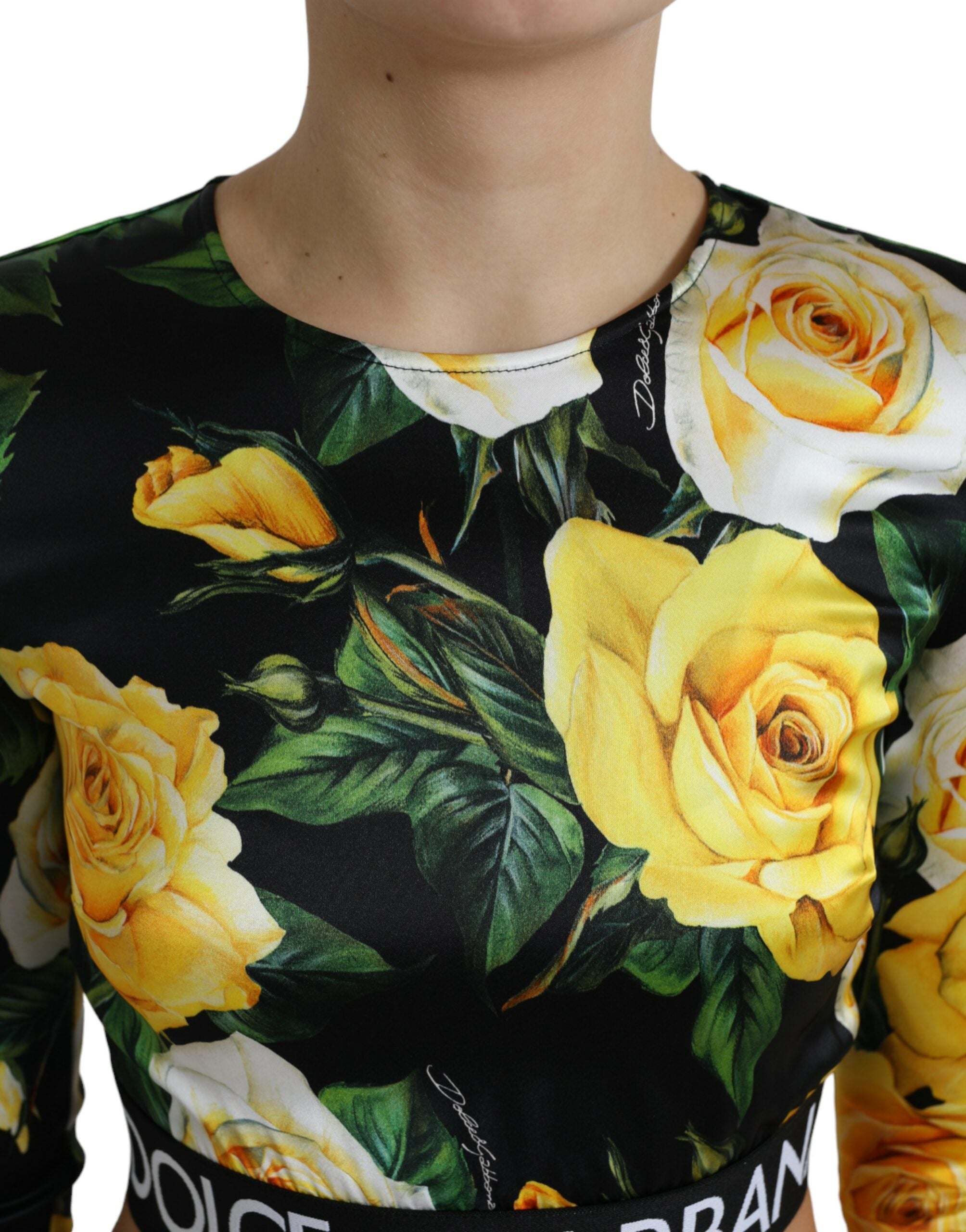 Dolce & Gabbana Elegant Floral Cropped Blouse - DEA STILOSA MILANO