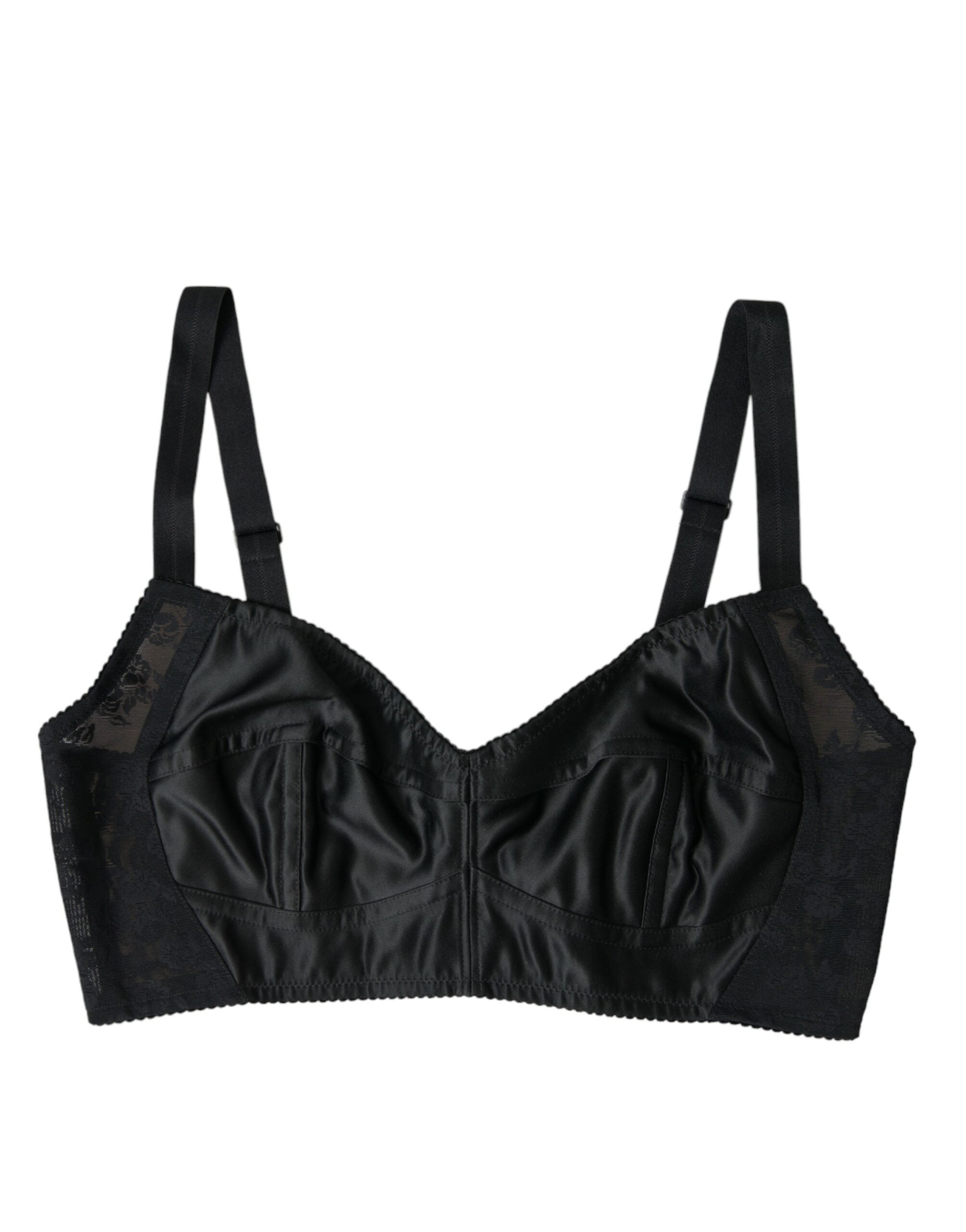 Dolce & Gabbana Elegant Black Bustier Crop Top - DEA STILOSA MILANO