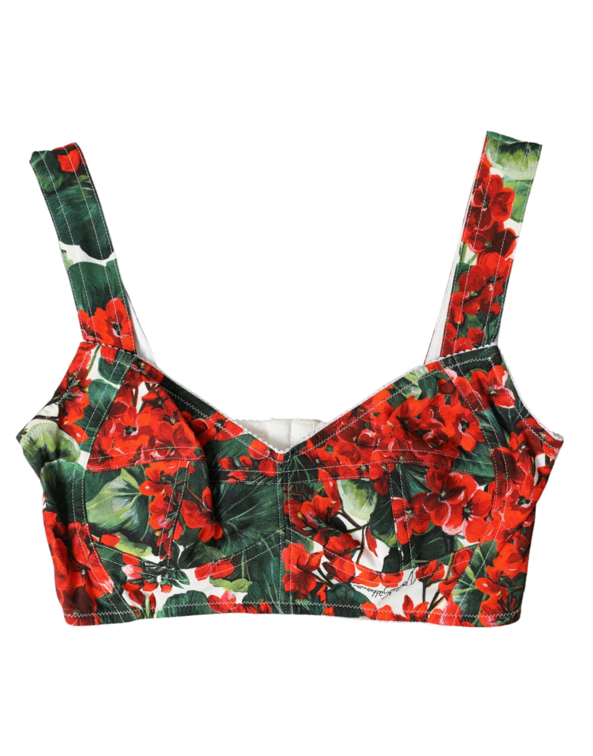 Dolce & Gabbana Floral Bustier Crop Top - Multicolor Elegance - DEA STILOSA MILANO