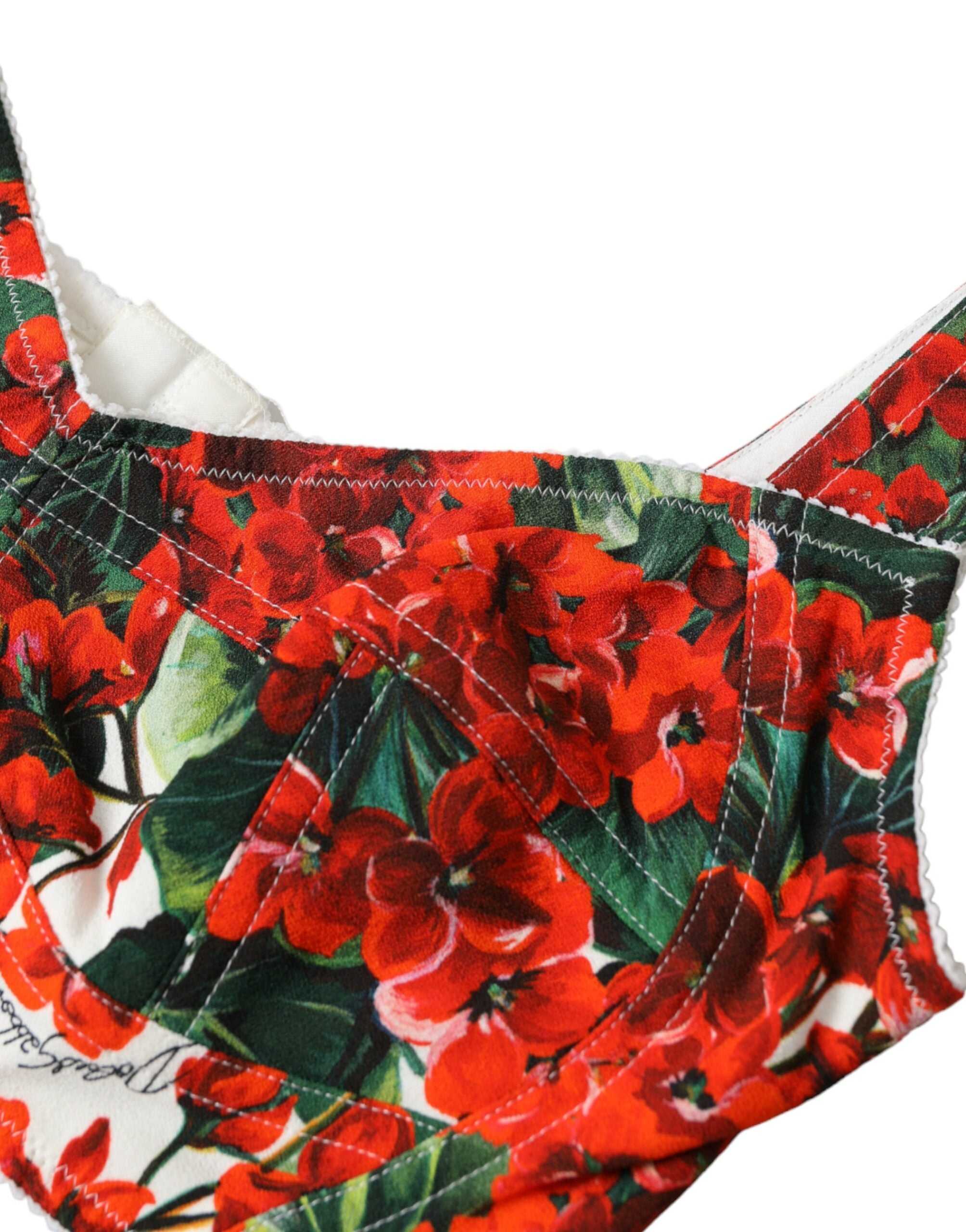 Dolce & Gabbana Floral Bustier Crop Top - Multicolor Elegance - DEA STILOSA MILANO