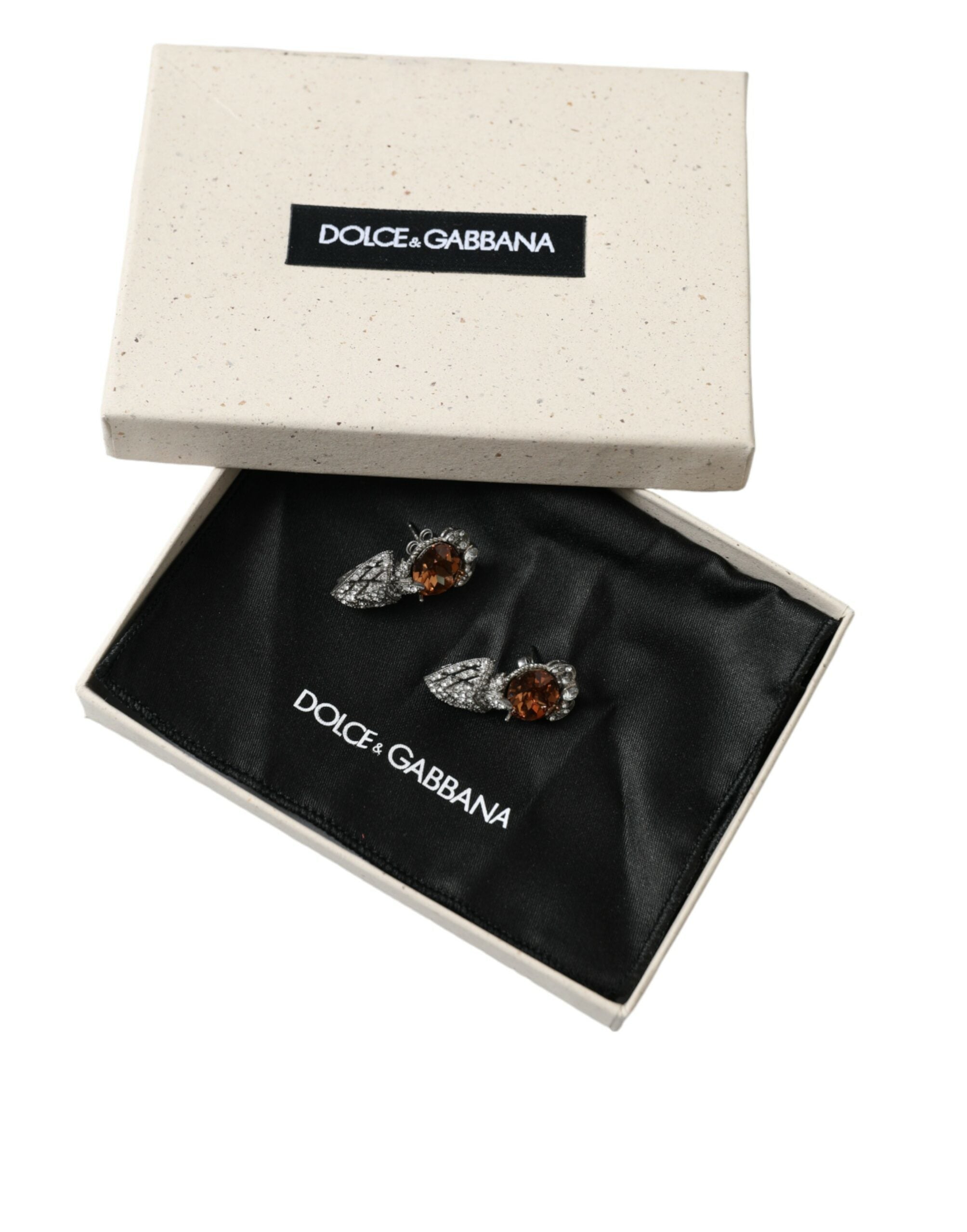 Dolce & Gabbana Silver Crystal Stone 925 Sterling Earrings - DEA STILOSA MILANO