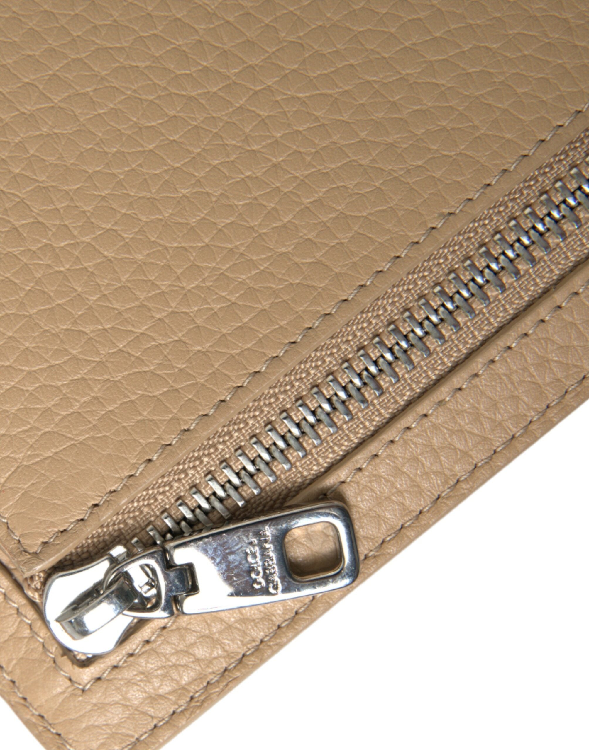 Dolce & Gabbana Beige Calf Leather Lanyard Logo Card Holder Wallet - DEA STILOSA MILANO