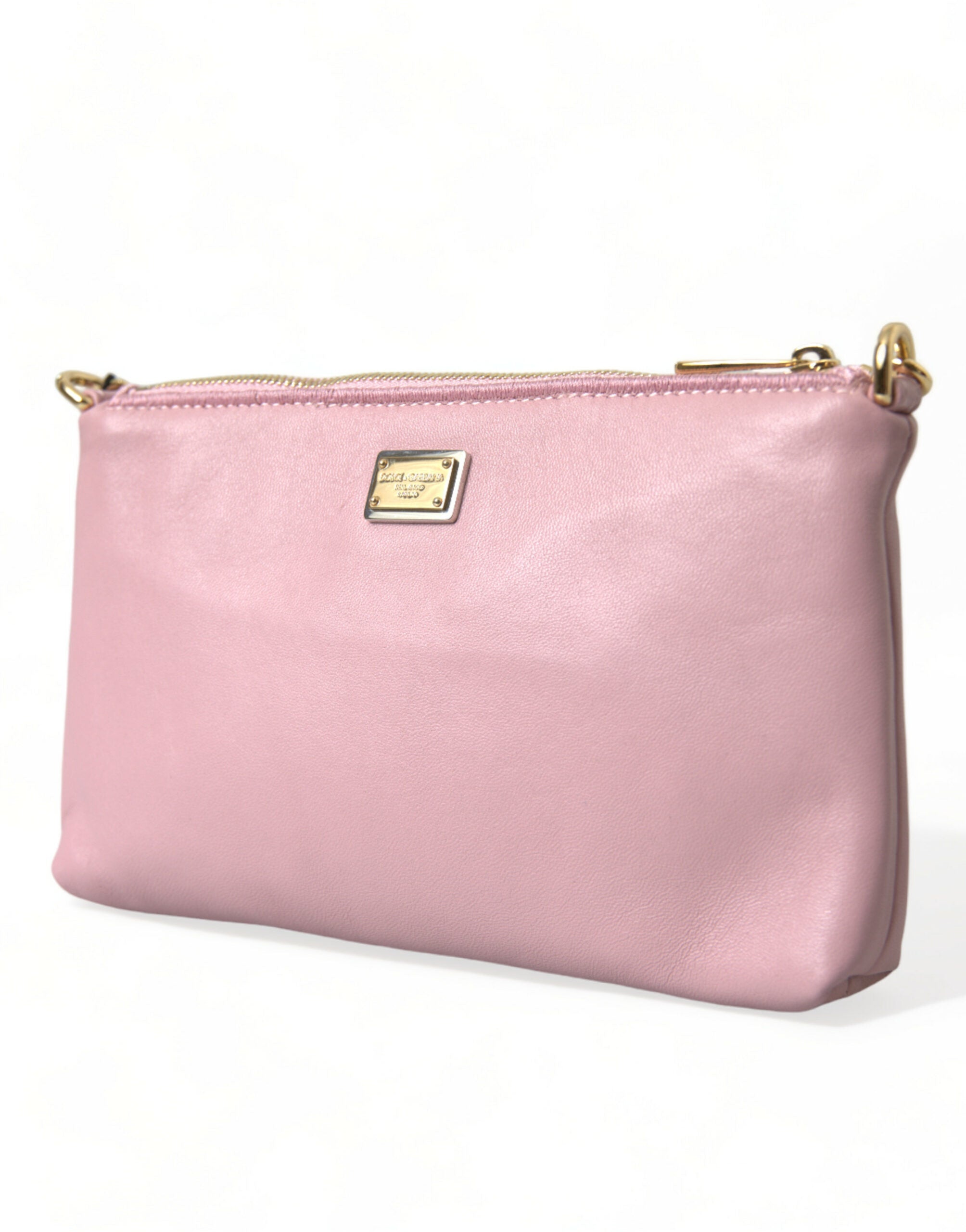 Dolce & Gabbana Pink Floral Embroidered Leather Chain Clutch Bag - DEA STILOSA MILANO
