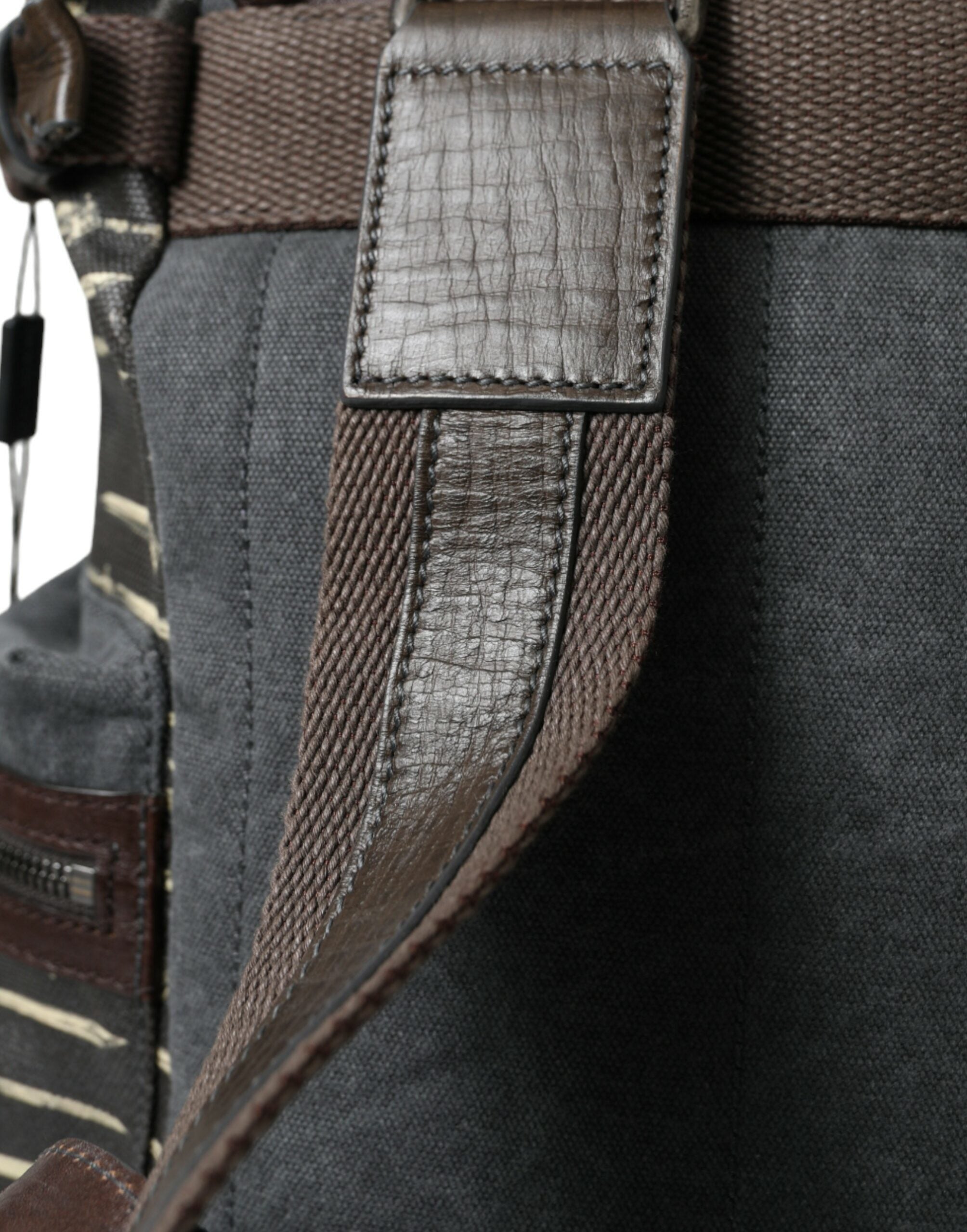 Dolce & Gabbana Black Brown Canvas Leather Rucksack Backpack Bag - DEA STILOSA MILANO