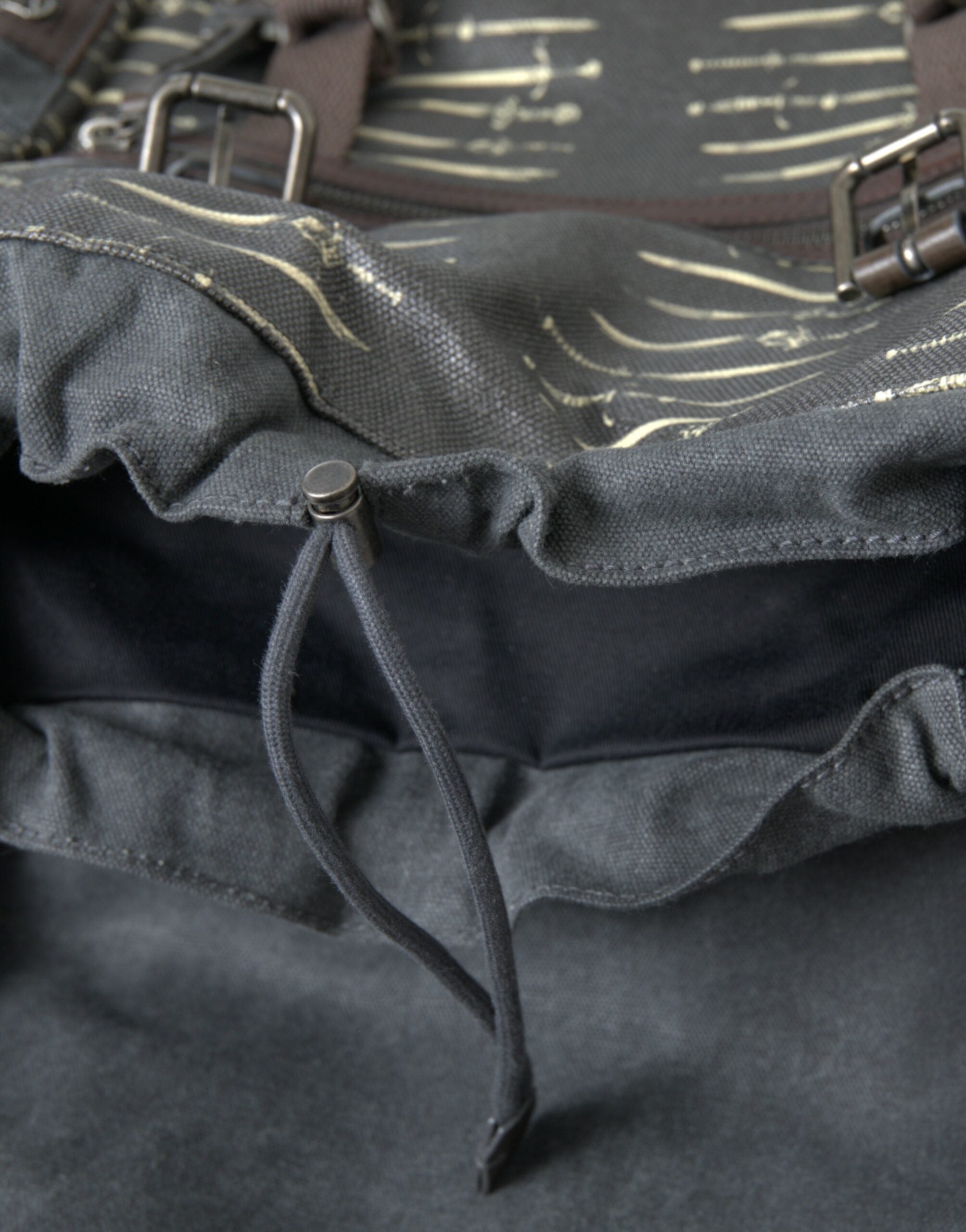 Dolce & Gabbana Black Brown Canvas Leather Rucksack Backpack Bag - DEA STILOSA MILANO