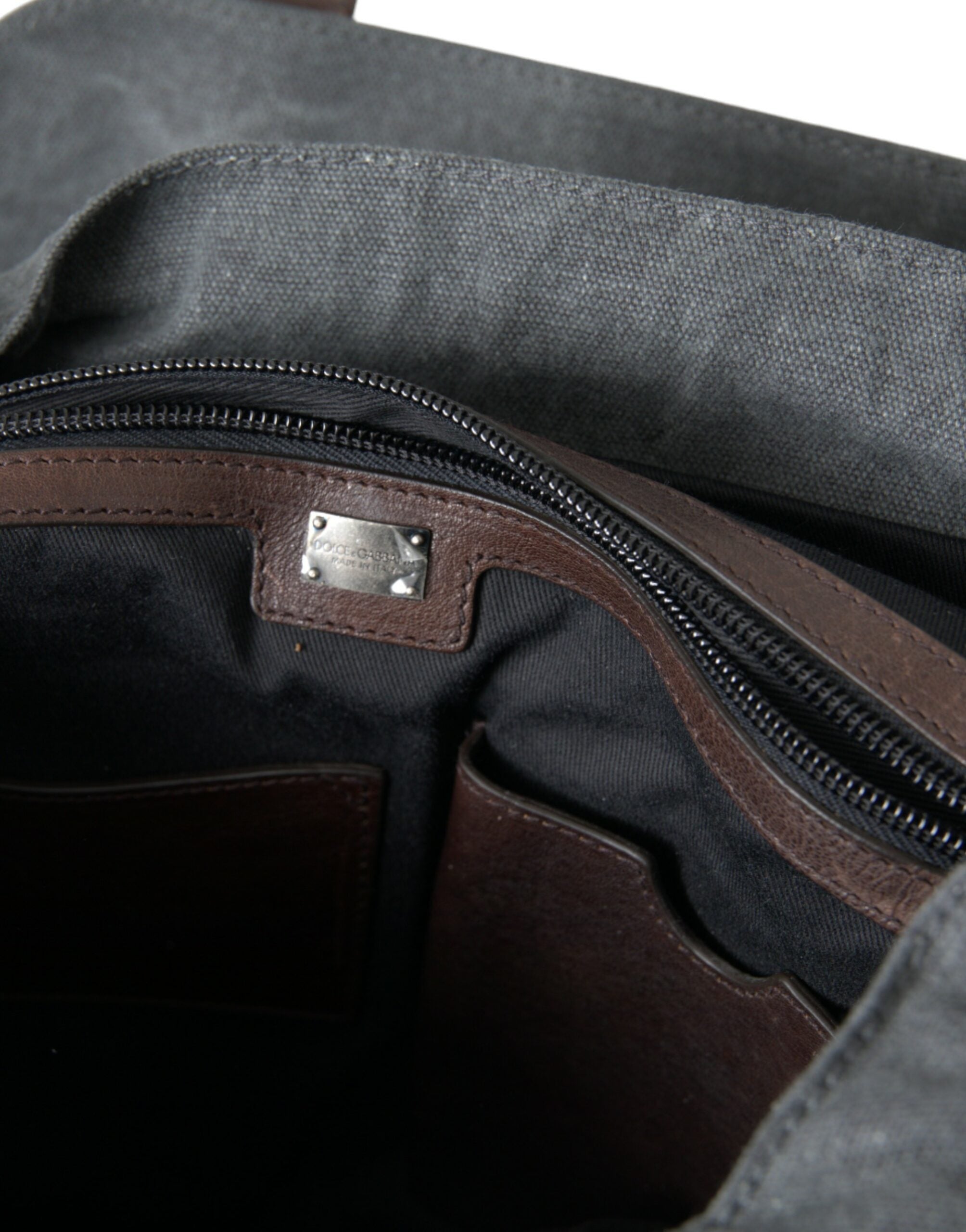 Dolce & Gabbana Black Brown Canvas Leather Rucksack Backpack Bag - DEA STILOSA MILANO