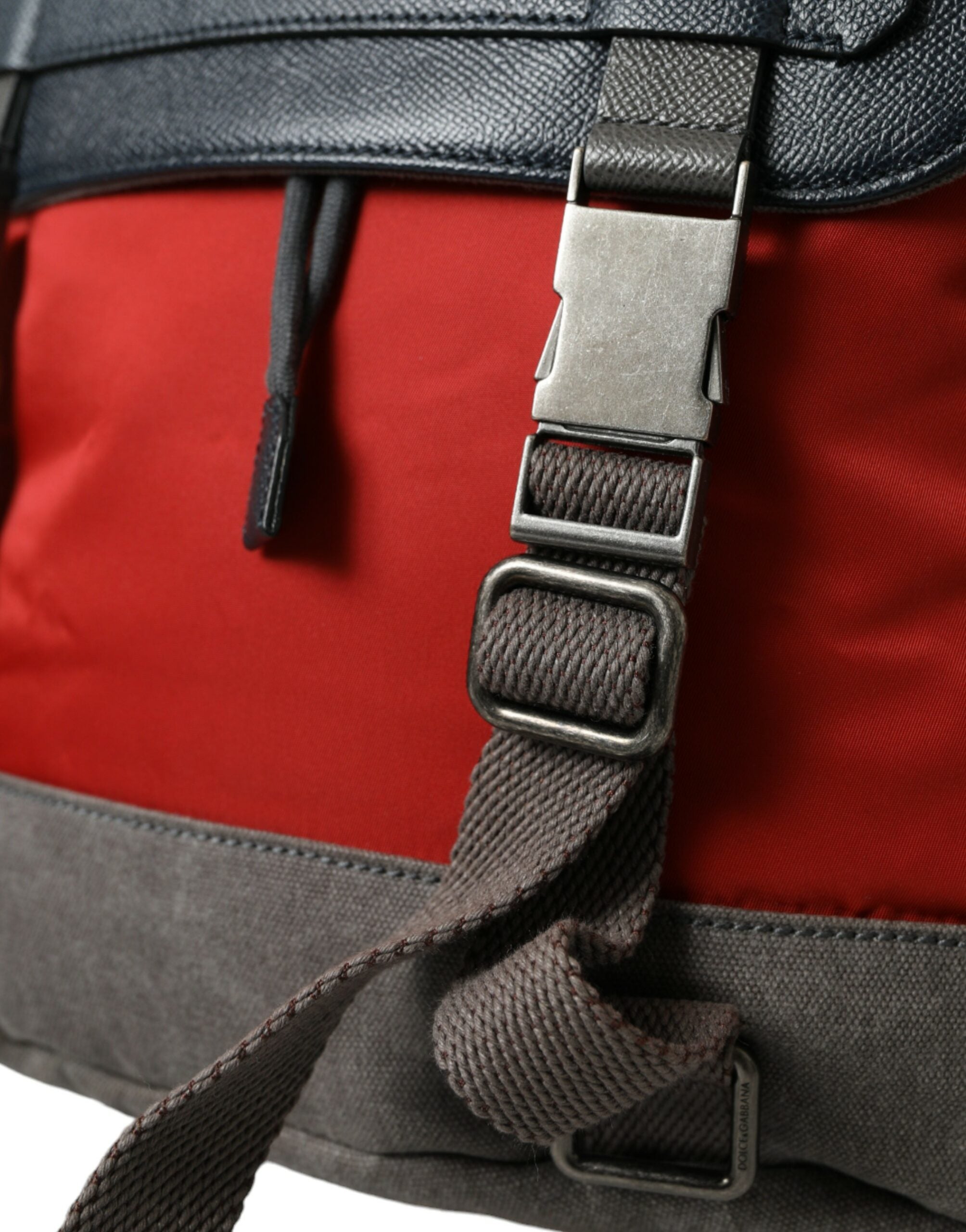 Dolce & Gabbana Red Gray Nylon Leather Rucksack Backpack Bag - DEA STILOSA MILANO