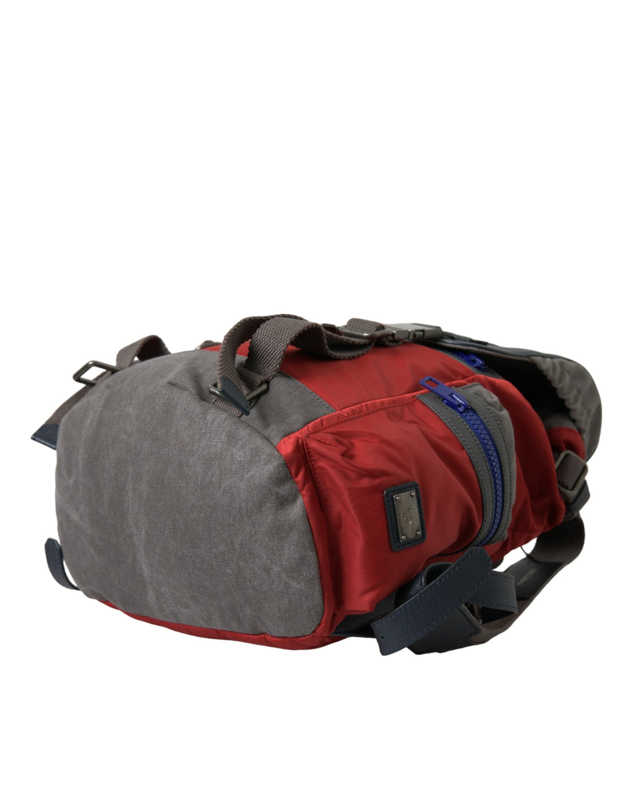Dolce & Gabbana Red Gray Nylon Leather Rucksack Backpack Bag - DEA STILOSA MILANO