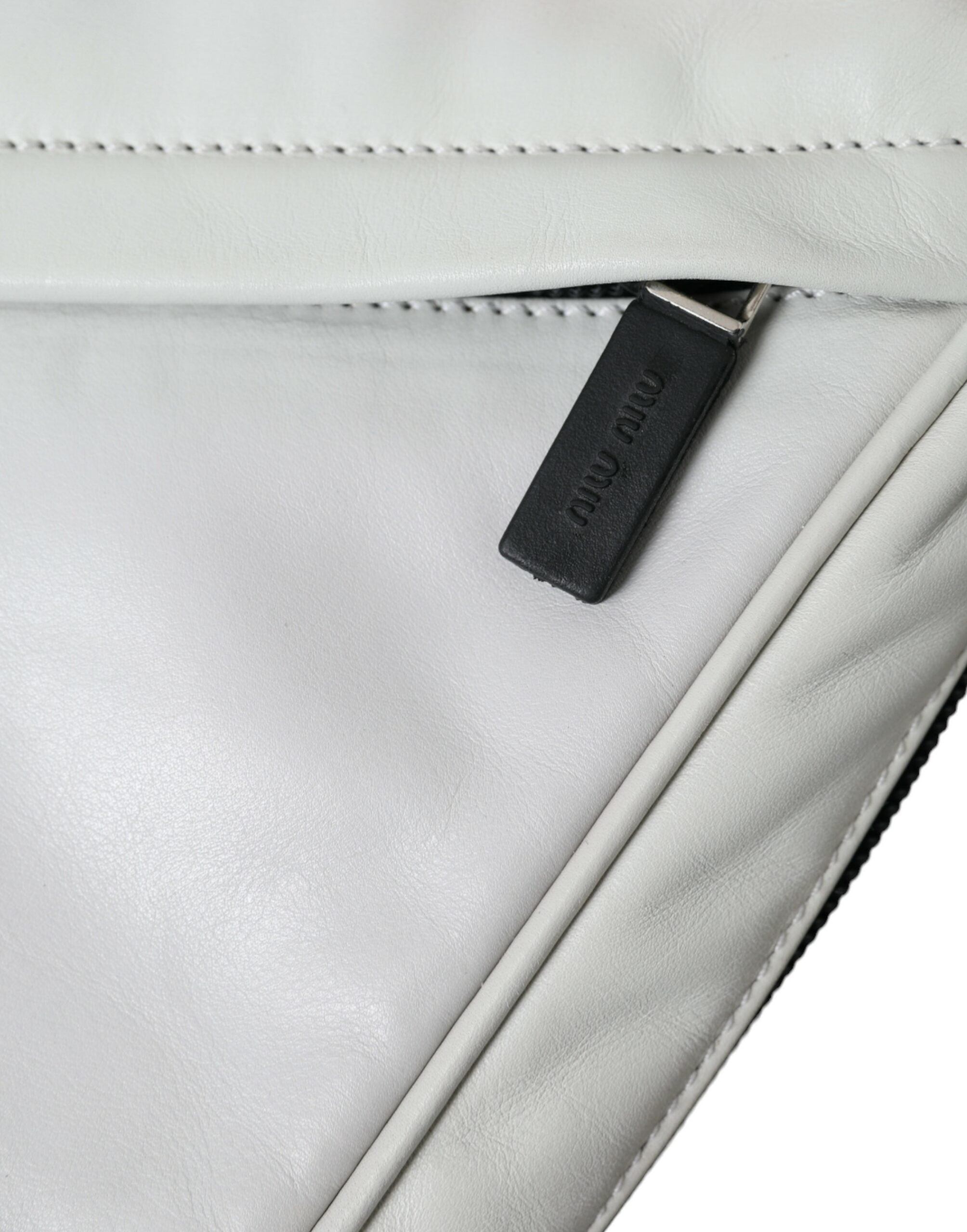 Miu Miu Elegant Black and White Leather Crossbody Bag - DEA STILOSA MILANO