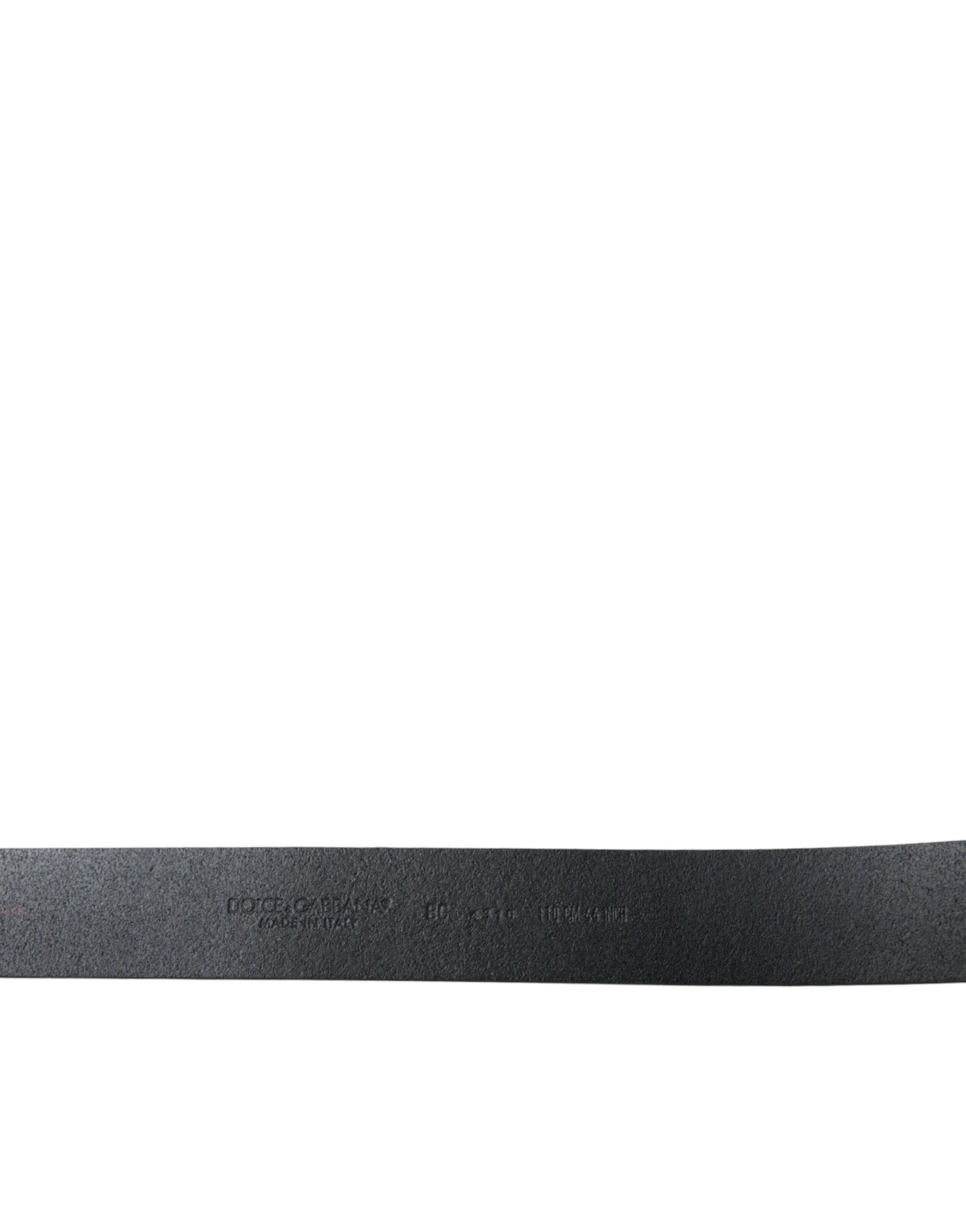 Dolce & Gabbana Black Leather Gold Crown Metal Buckle Belt - DEA STILOSA MILANO