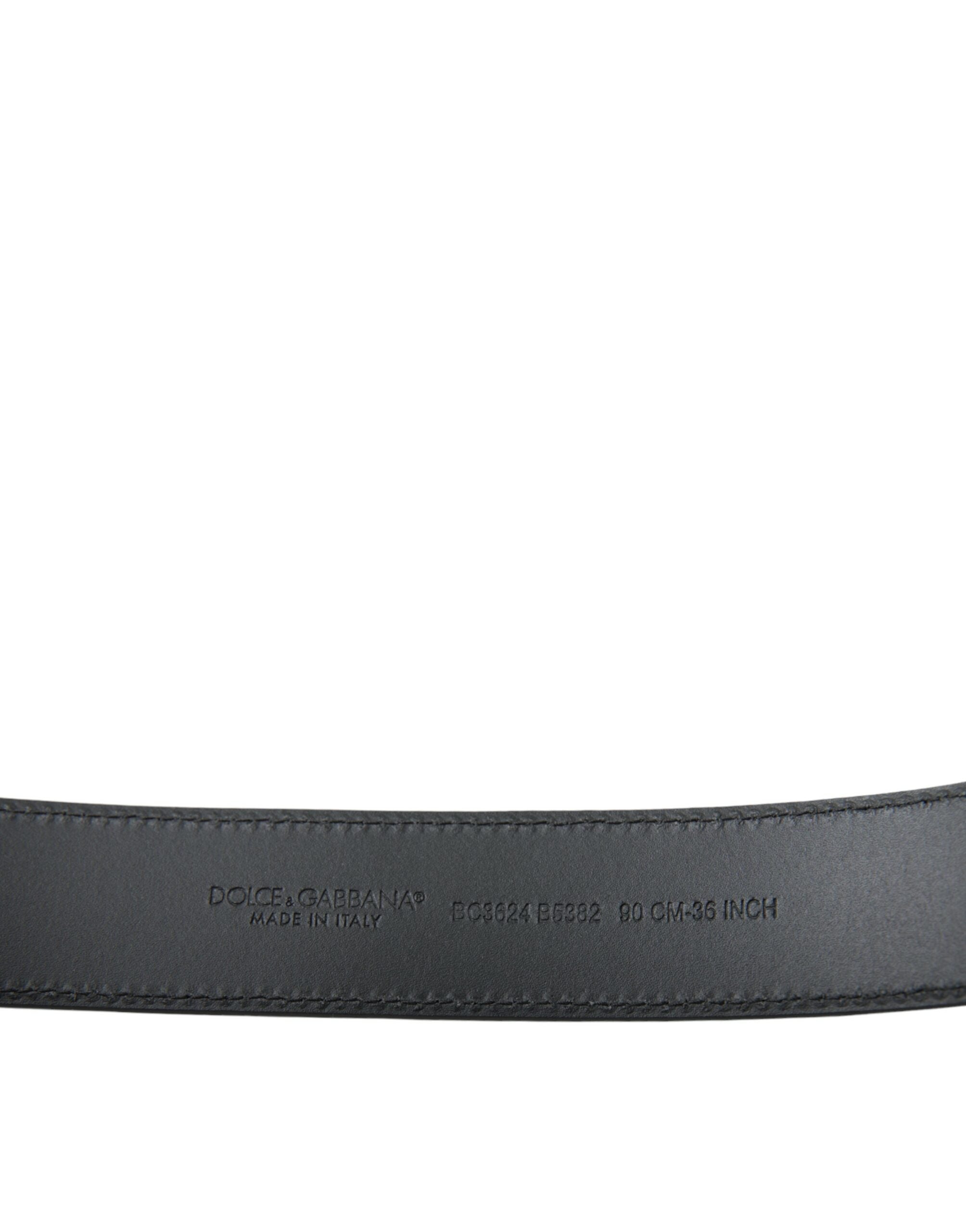 Dolce & Gabbana Black Leather Silver Logo Metal Buckle Belt - DEA STILOSA MILANO