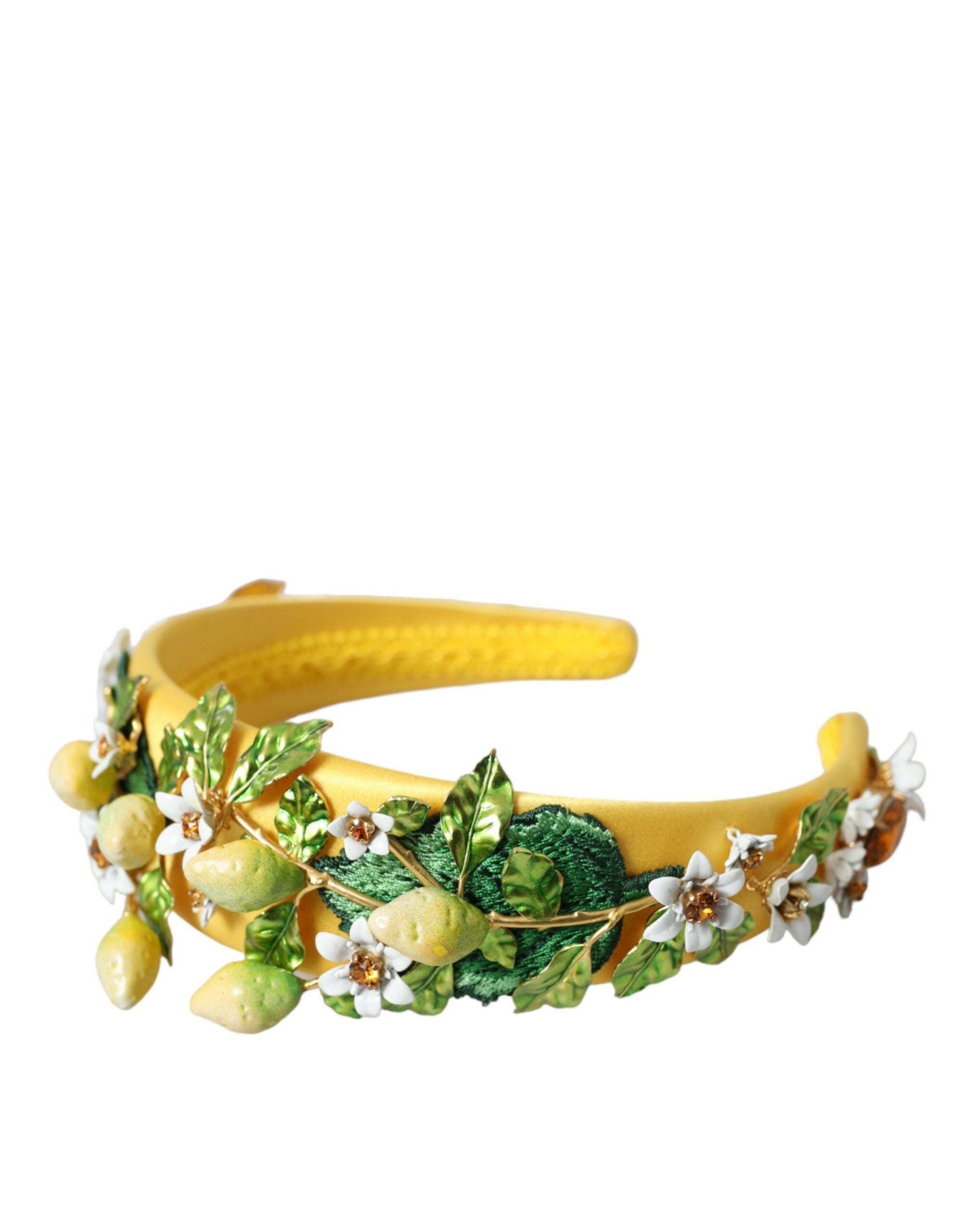 Dolce & Gabbana Yellow Lemon Daisy Crystal Women Hairband Diadem - DEA STILOSA MILANO