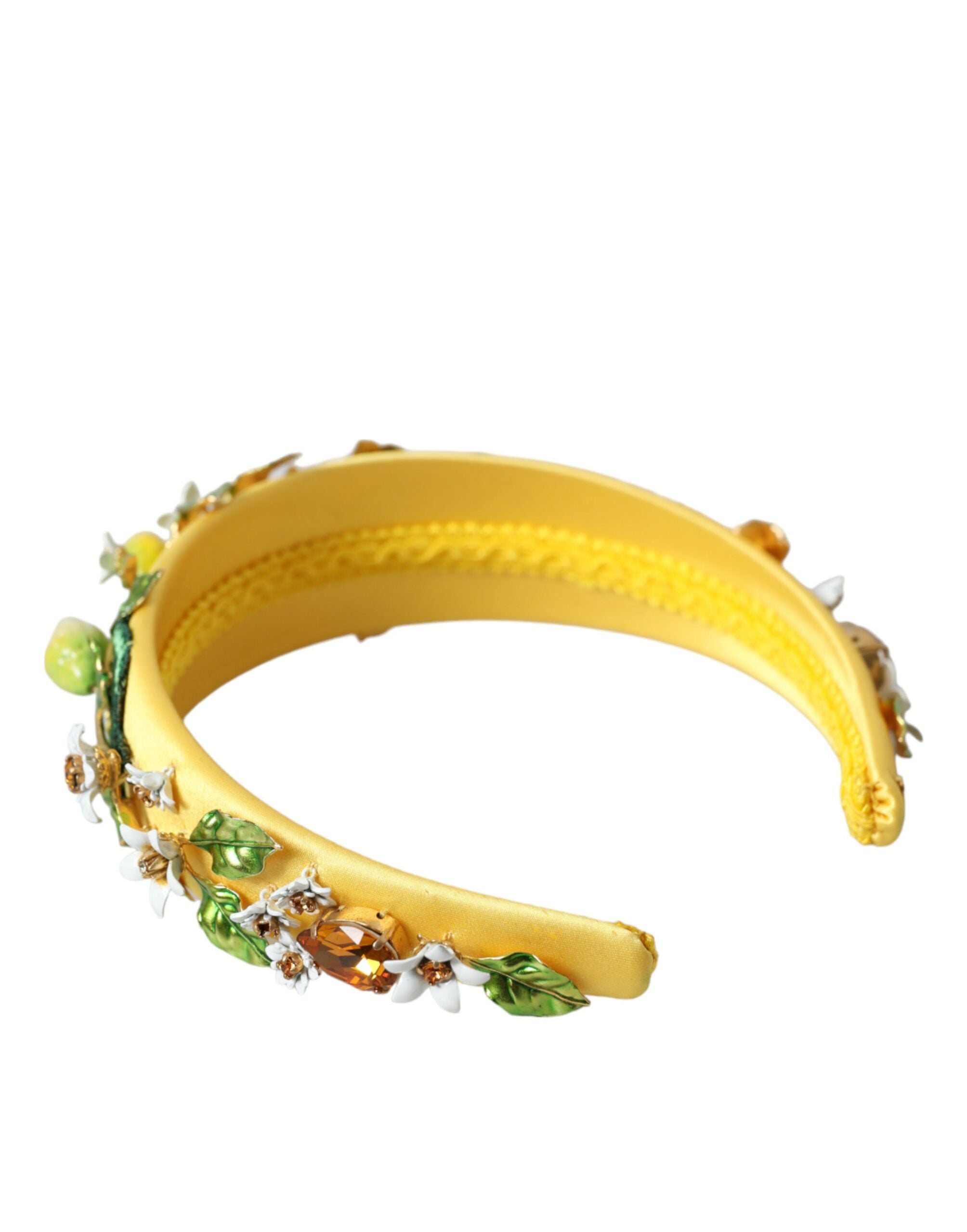 Dolce & Gabbana Yellow Lemon Daisy Crystal Women Hairband Diadem - DEA STILOSA MILANO