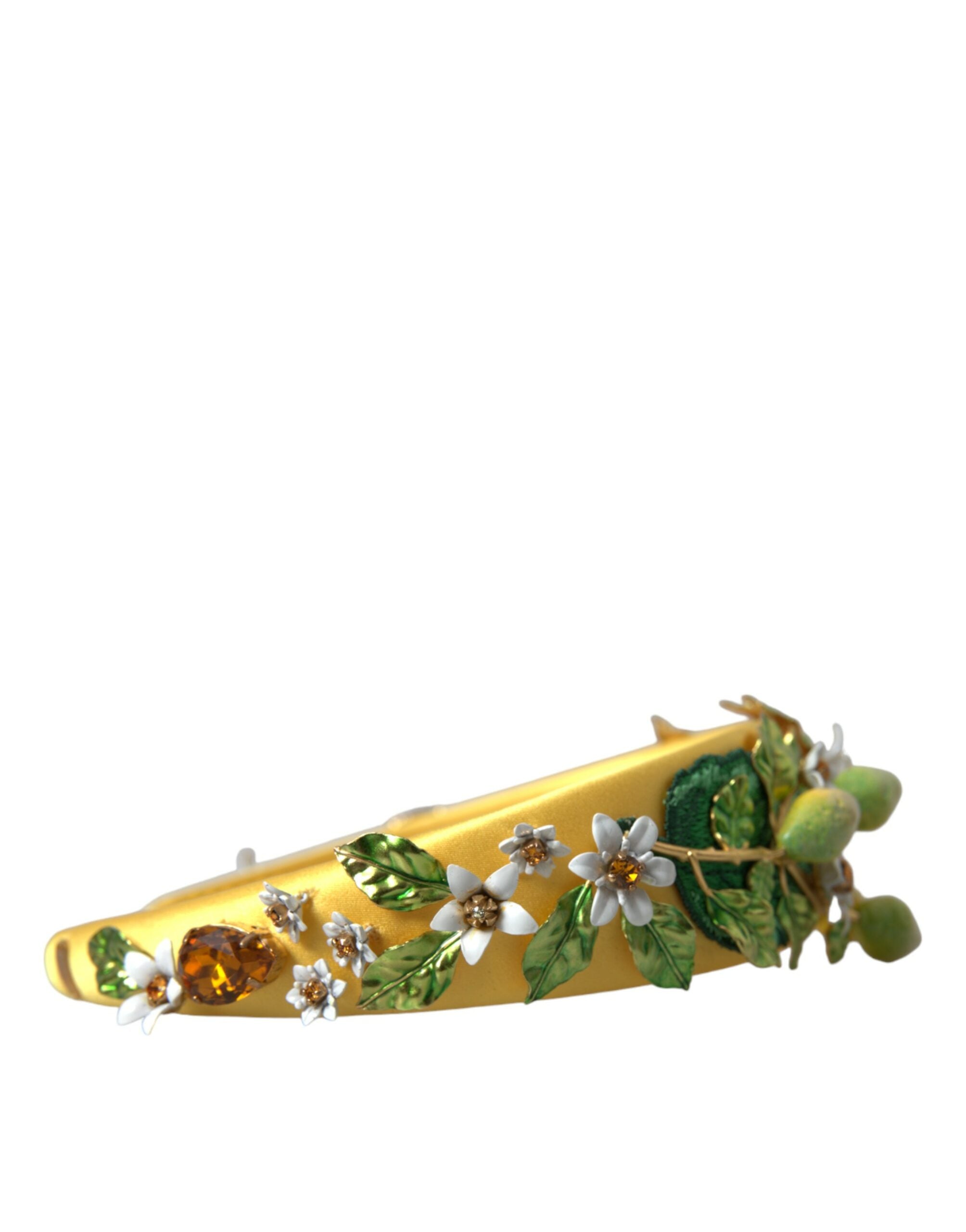 Dolce & Gabbana Yellow Lemon Daisy Crystal Women Hairband Diadem - DEA STILOSA MILANO