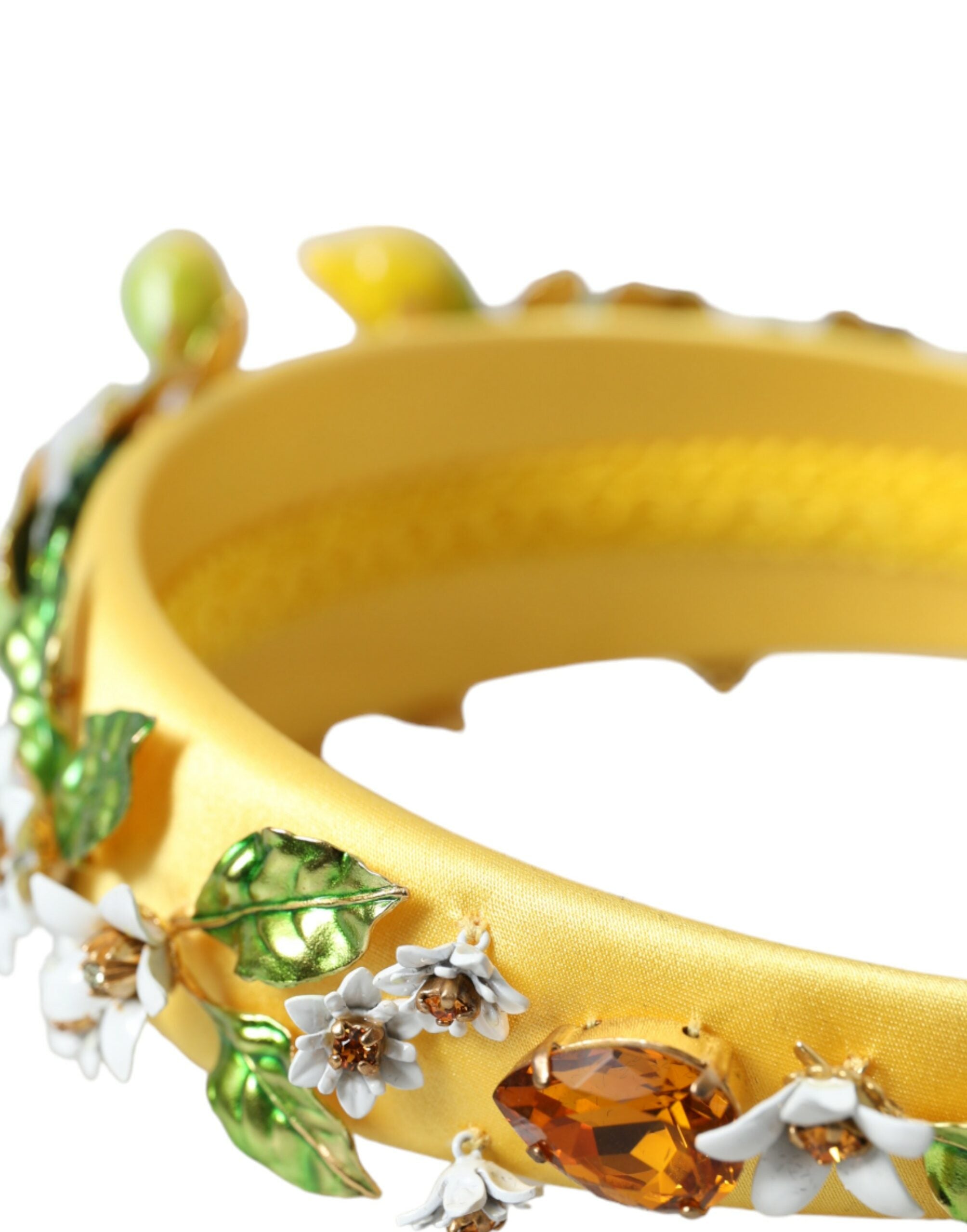 Dolce & Gabbana Yellow Lemon Daisy Crystal Women Hairband Diadem - DEA STILOSA MILANO
