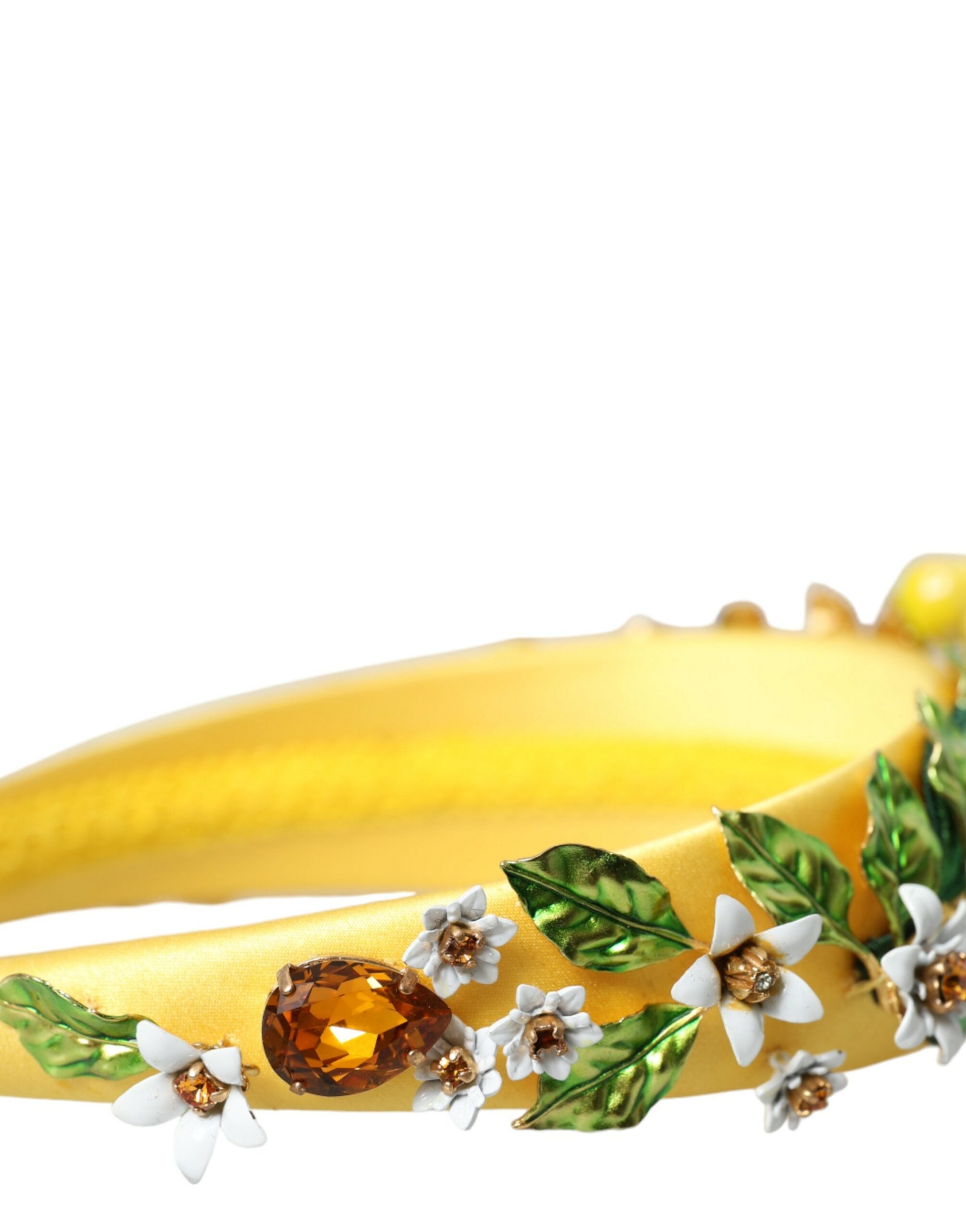 Dolce & Gabbana Yellow Lemon Daisy Crystal Women Hairband Diadem - DEA STILOSA MILANO