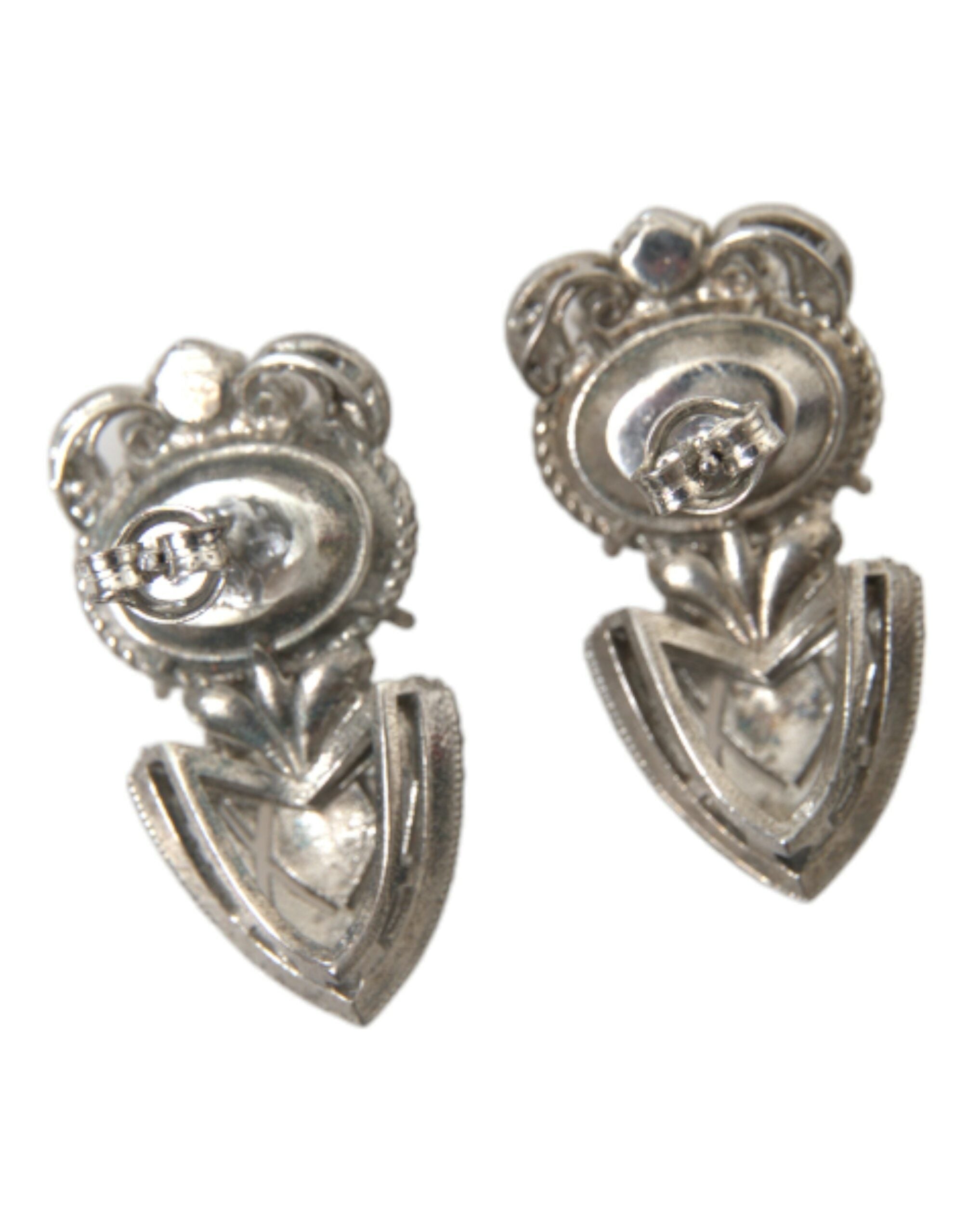 Dolce & Gabbana Orange Crystal Screw Back 925 Sterling Silver Earrings - DEA STILOSA MILANO