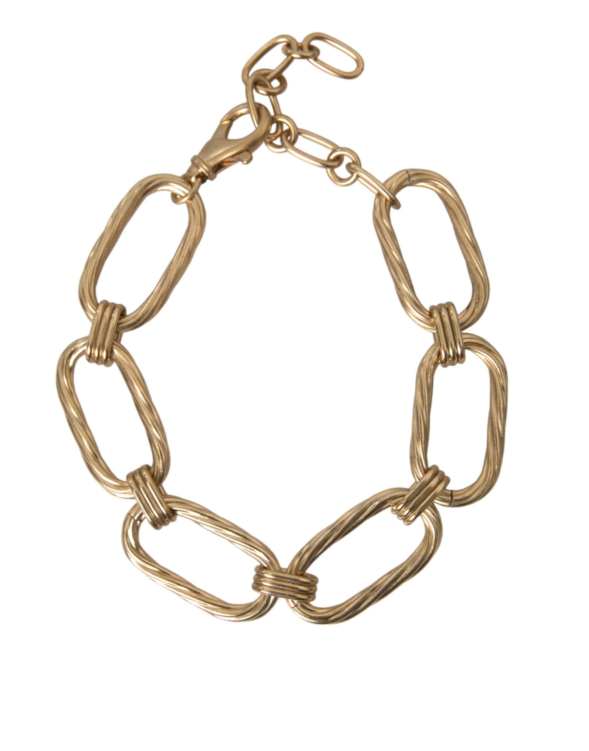Dolce & Gabbana Gold Tone Brass Large Link Chain Jewelry Necklace - DEA STILOSA MILANO
