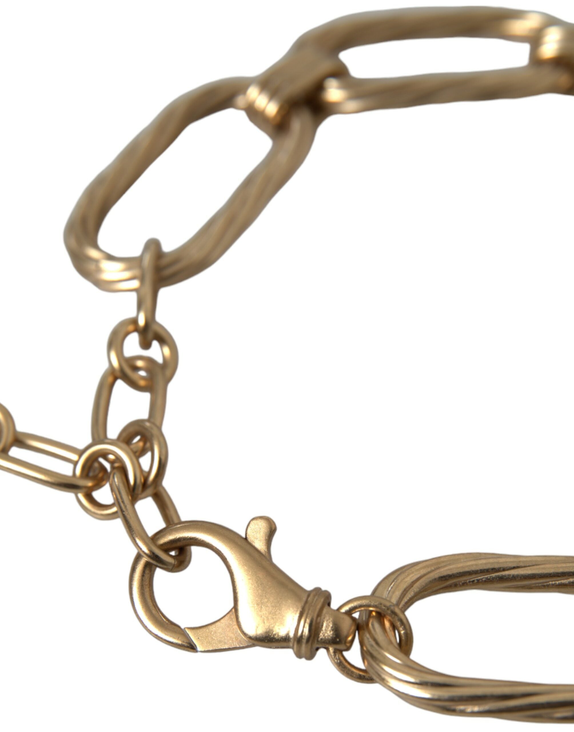 Dolce & Gabbana Gold Tone Brass Large Link Chain Jewelry Necklace - DEA STILOSA MILANO