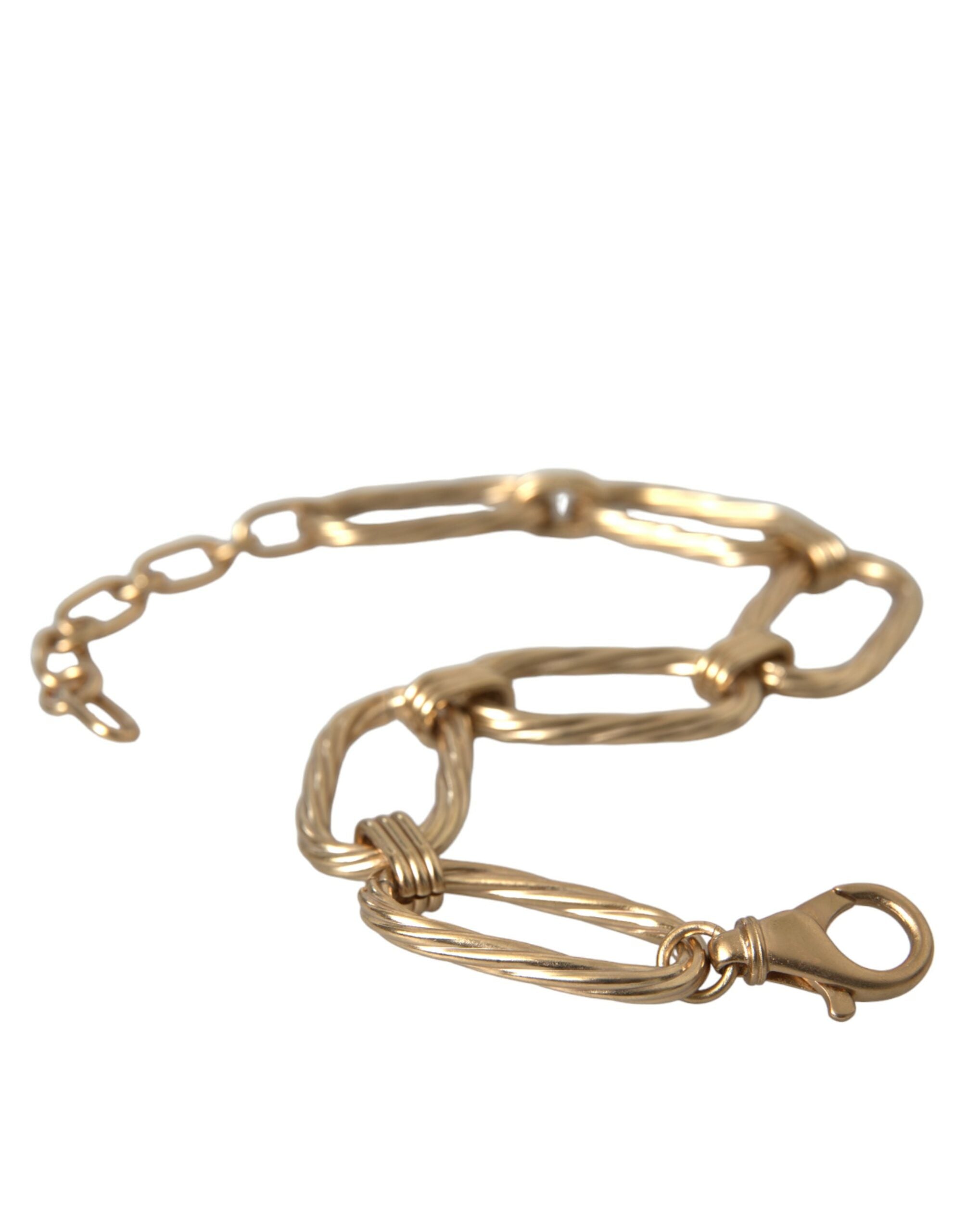 Dolce & Gabbana Gold Tone Brass Large Link Chain Jewelry Necklace - DEA STILOSA MILANO