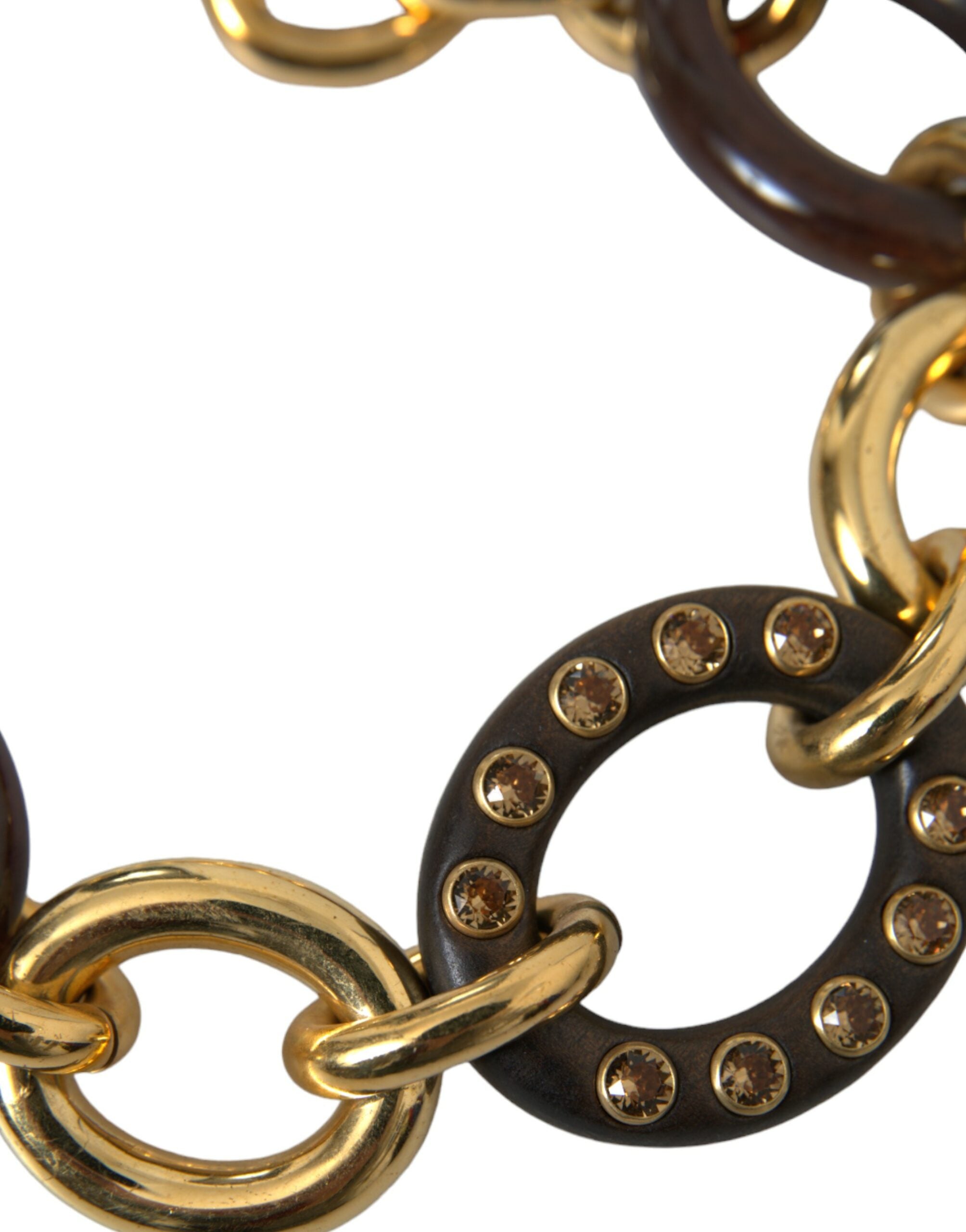 Dolce & Gabbana Gold Brass Chain Crystal Pearl PARROT Pendant Necklace - DEA STILOSA MILANO