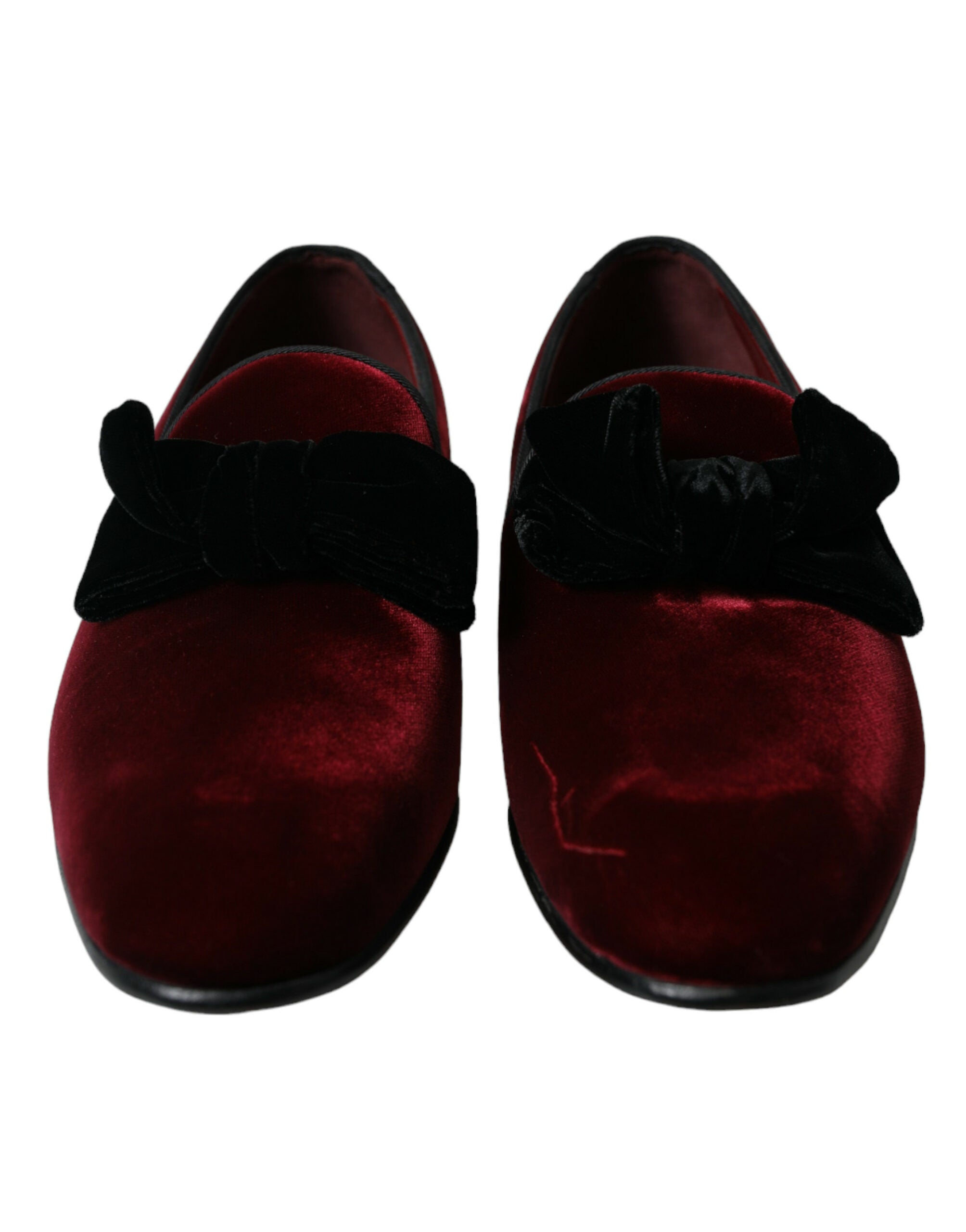 Dolce & Gabbana Burgundy Velvet Loafers - Elegance with a Twist - DEA STILOSA MILANO