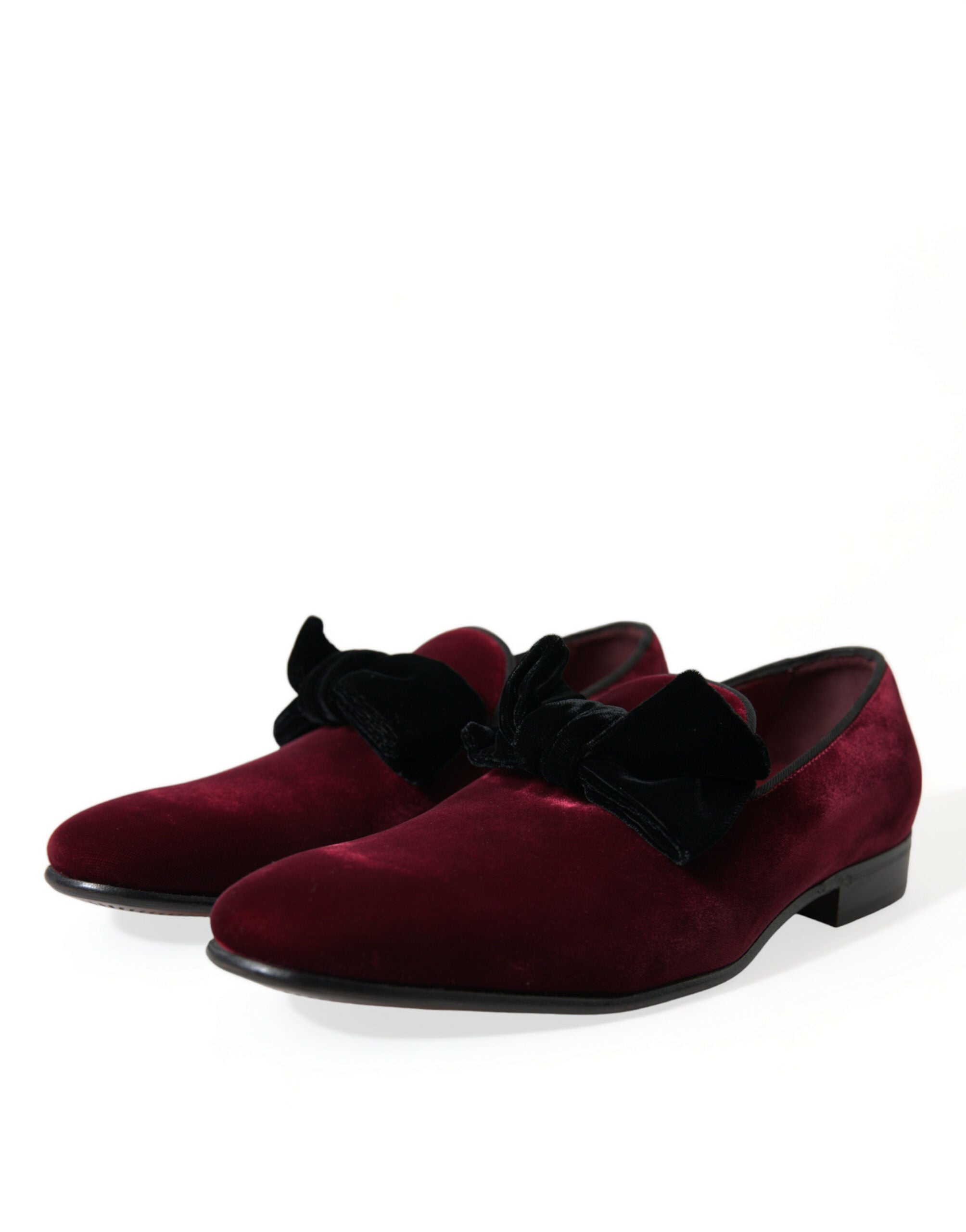 Dolce & Gabbana Burgundy Velvet Loafers - Elegance with a Twist - DEA STILOSA MILANO
